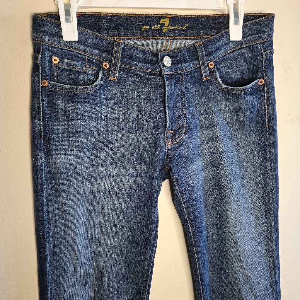 7 For All Mankind 7 For All Mankind Long Legs Bootcut Jeans Sz 28 Dark Wash St Size 28" / US 6 / IT 42 - 5 Thumbnail