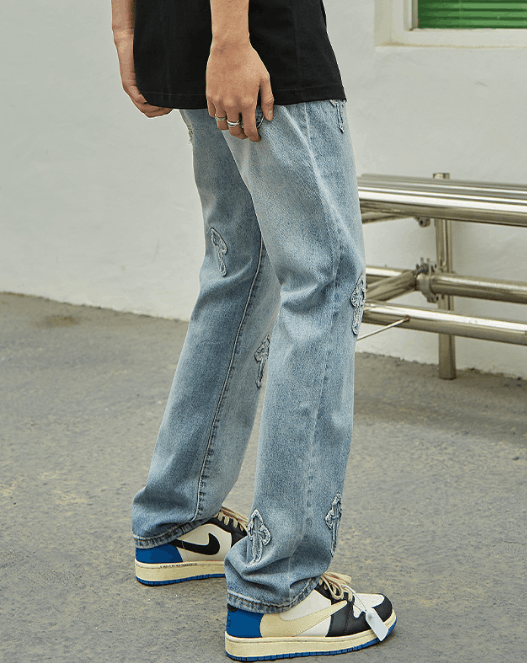 Japanese Brand × Jean American street men's trendy retro straight washed jeans Size US 32 / EU 48 - 3 Thumbnail