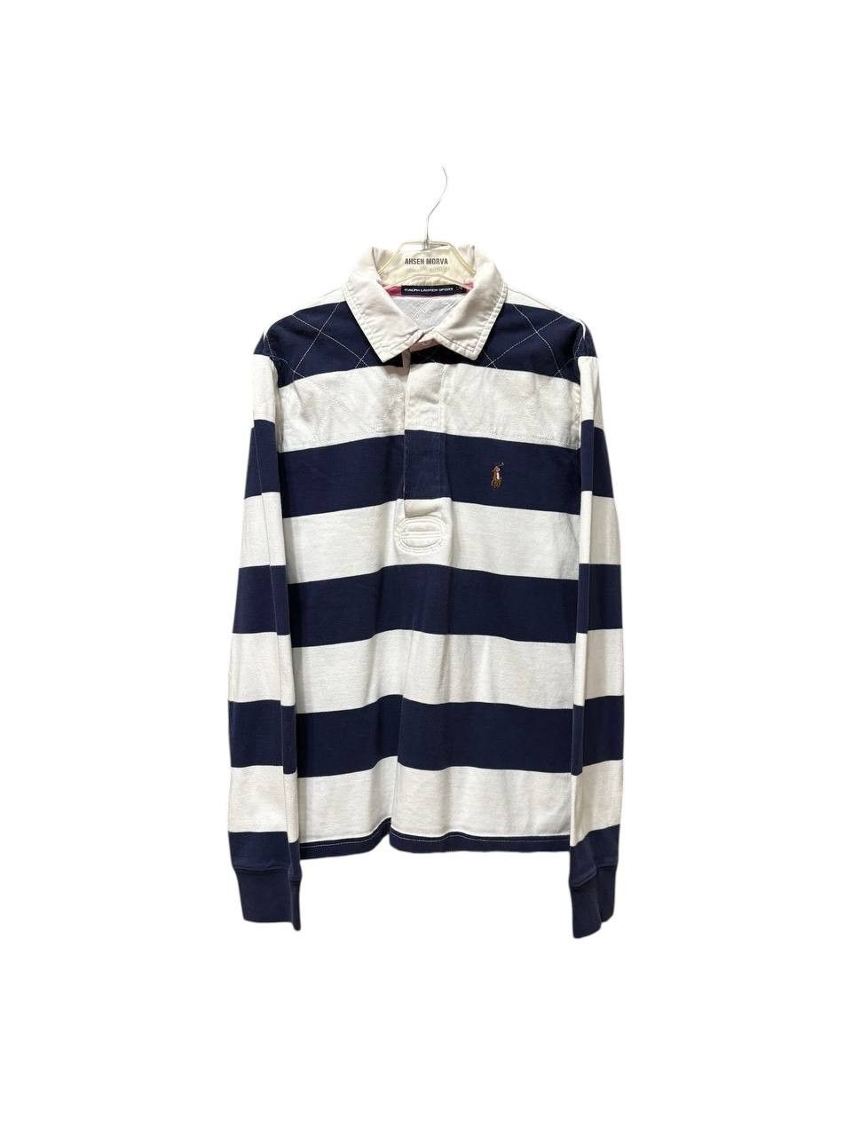 Polo Ralph Lauren Polo Ralph Lauren Rugby Striped Vintage Long Sleeve Polo Tee Size US S / EU 44-46 / 1 - 1 Thumbnail