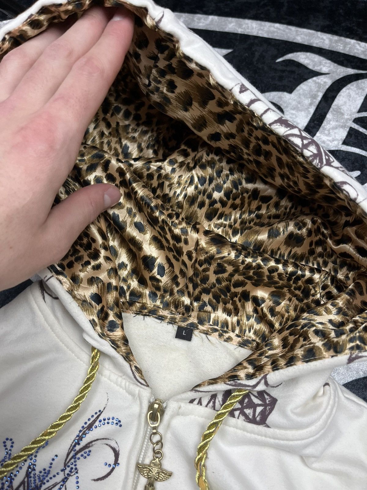 If Six Was Nine LGB IfSixWasNine Ed Hardy Style Leopard Fur Faux Zip Hoodie Size L / US 10 / IT 46 - 8 Thumbnail