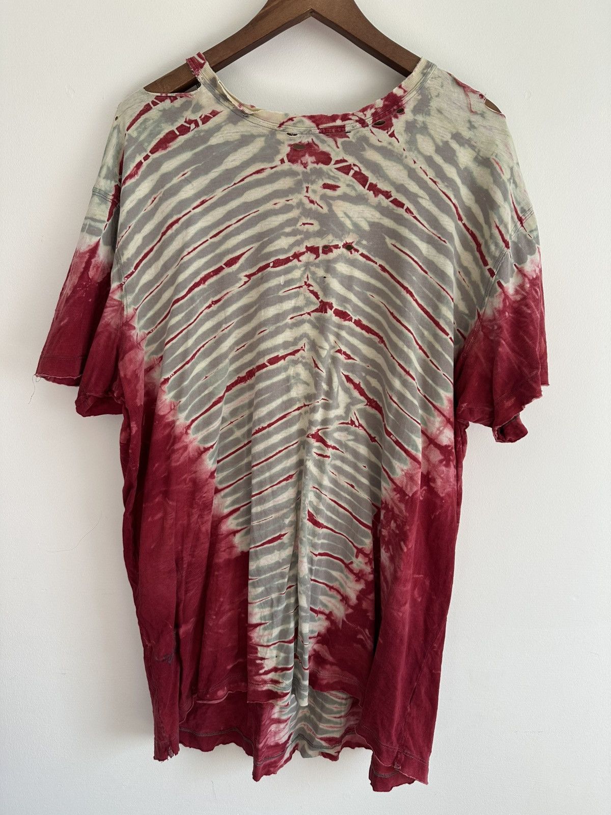 Other Shredded Tie Dye Stripe Tee - Destroyed Punk Grunge XL Size US L / EU 52-54 / 3 - 2 Thumbnail