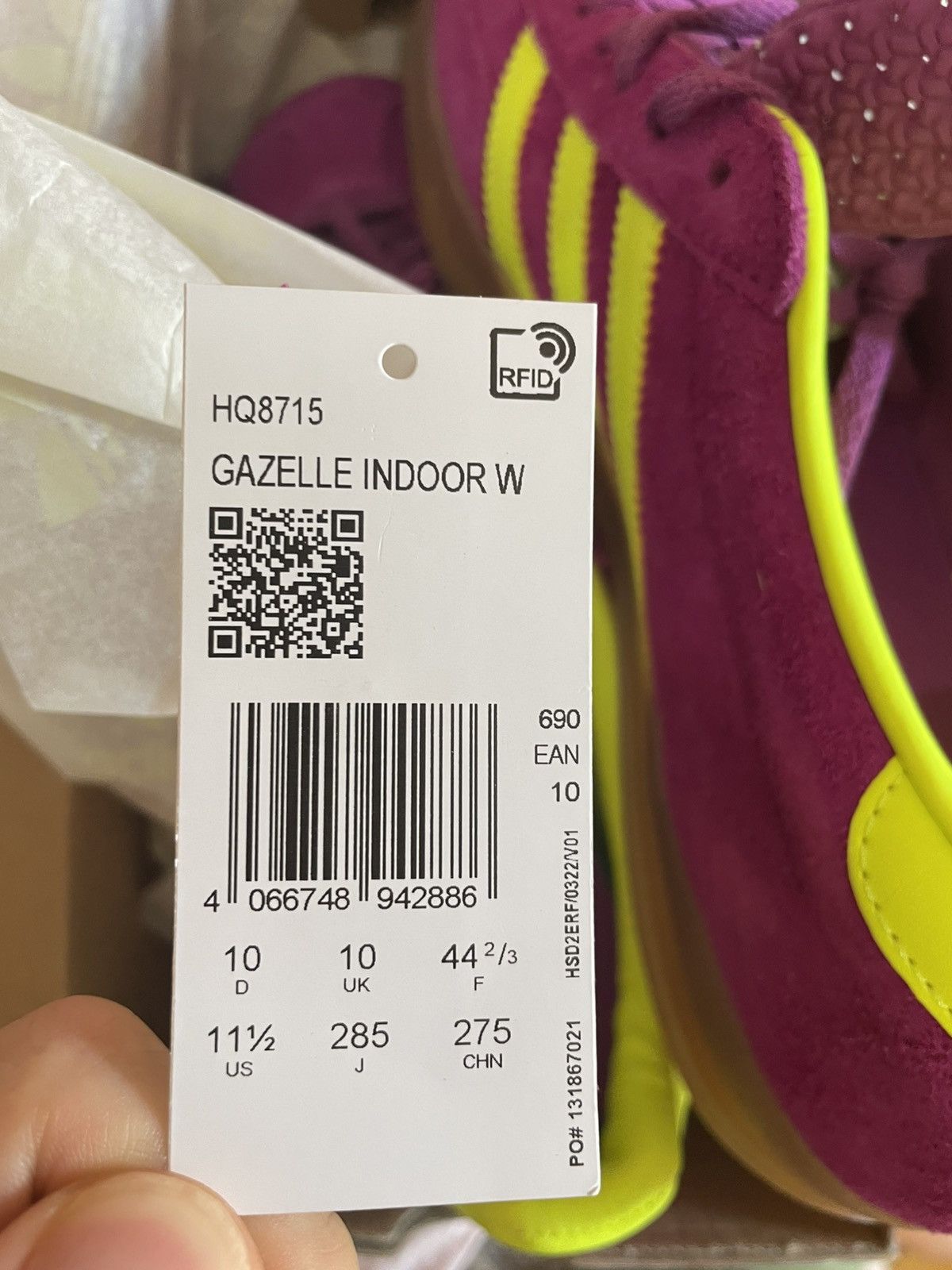 Adidas Adidas Originals Gazelle Indoor W Shock Purple / SolarYellow Size US 10.5 / EU 43-44 - 10 Thumbnail