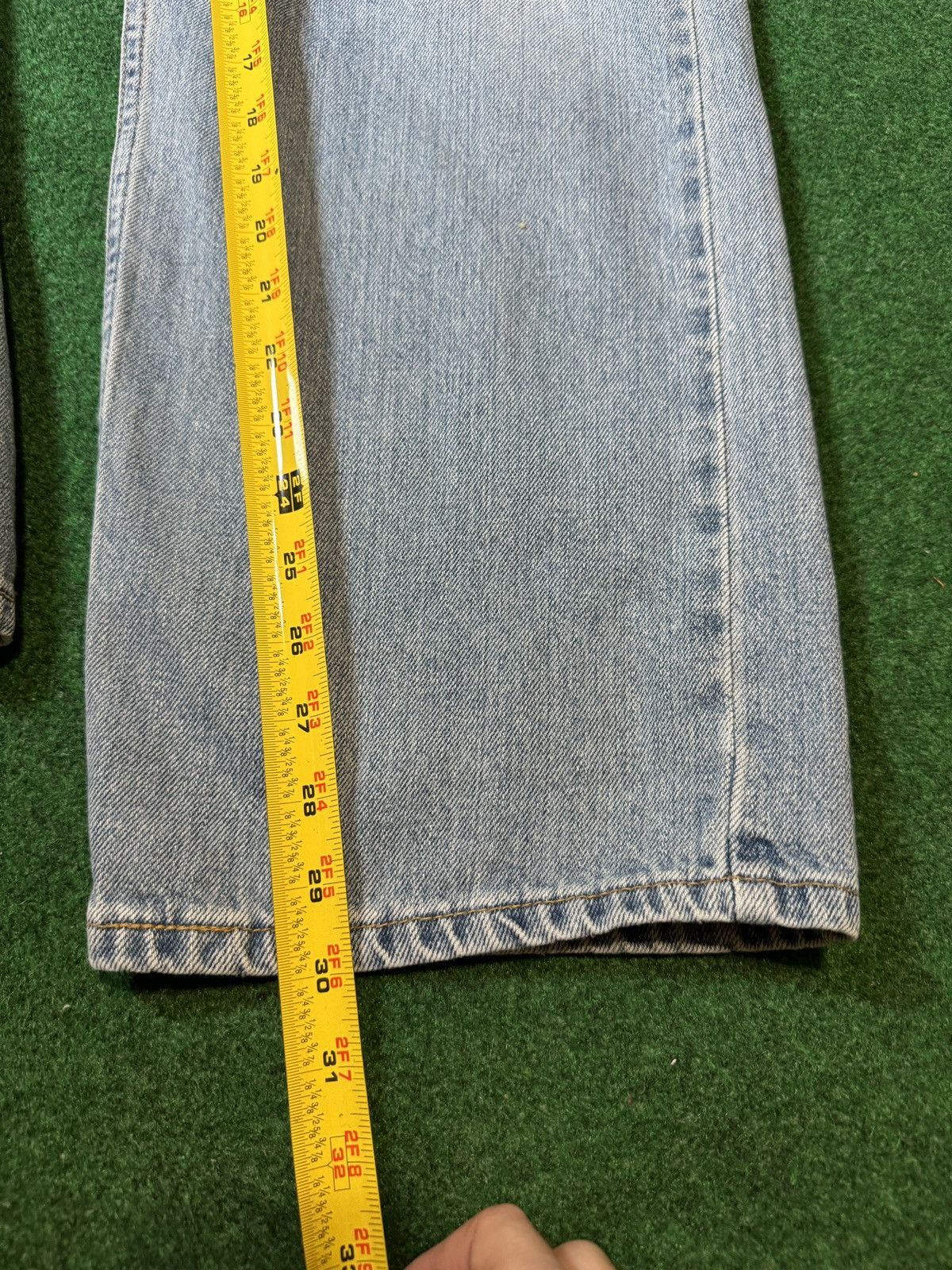 Levi's Vintage Clothing Vtg Y2K Levi’s 577 Low Rise Loose Fit Light Wash Baggy Jeans Size 33" - 8 Thumbnail