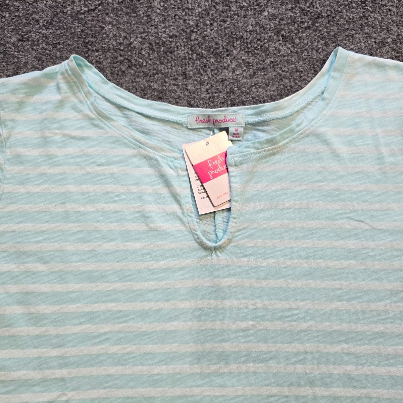 Vintage Fresh Produce Womens XS Size Medium Blue Striped Casual Shirt Size XXL / US 16-18 / IT 52-54 - 2 Thumbnail