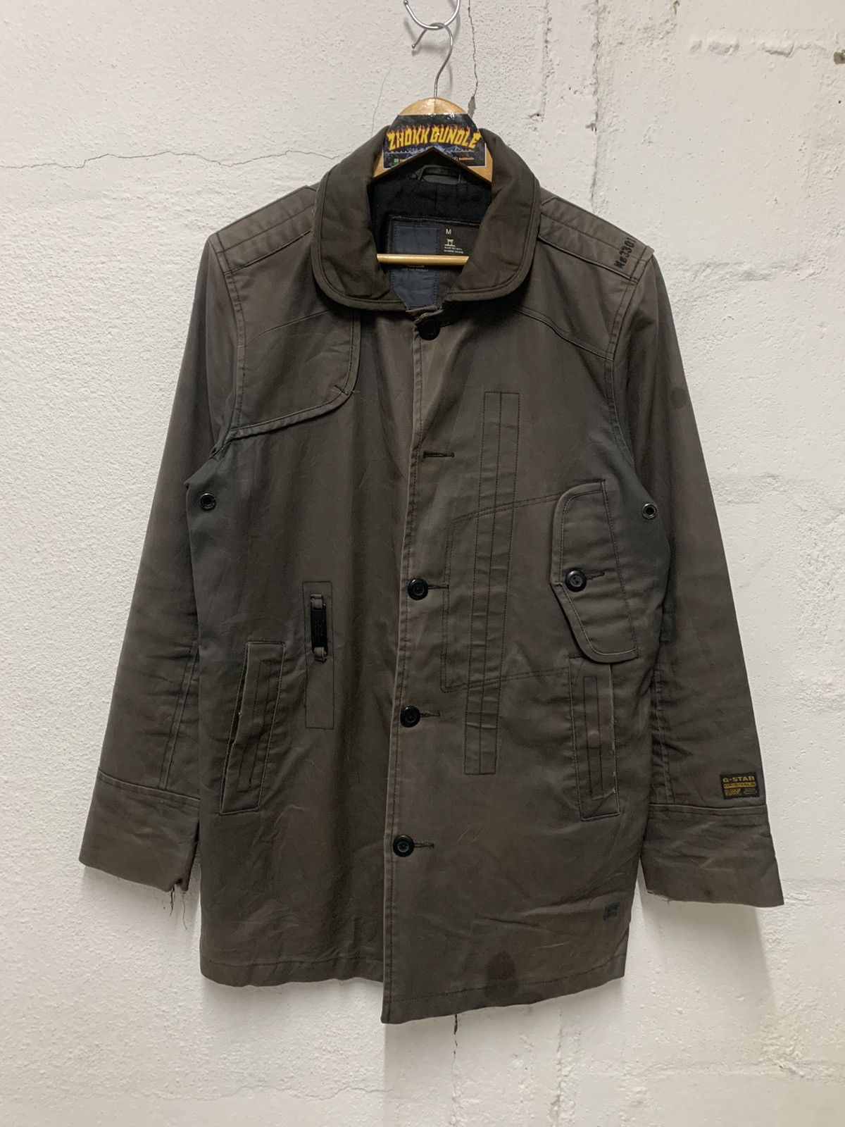G-Star Vintage G Star Raw Distressed Tranch Jacket Coat Size US M / EU 48-50 / 2 - 1 Thumbnail