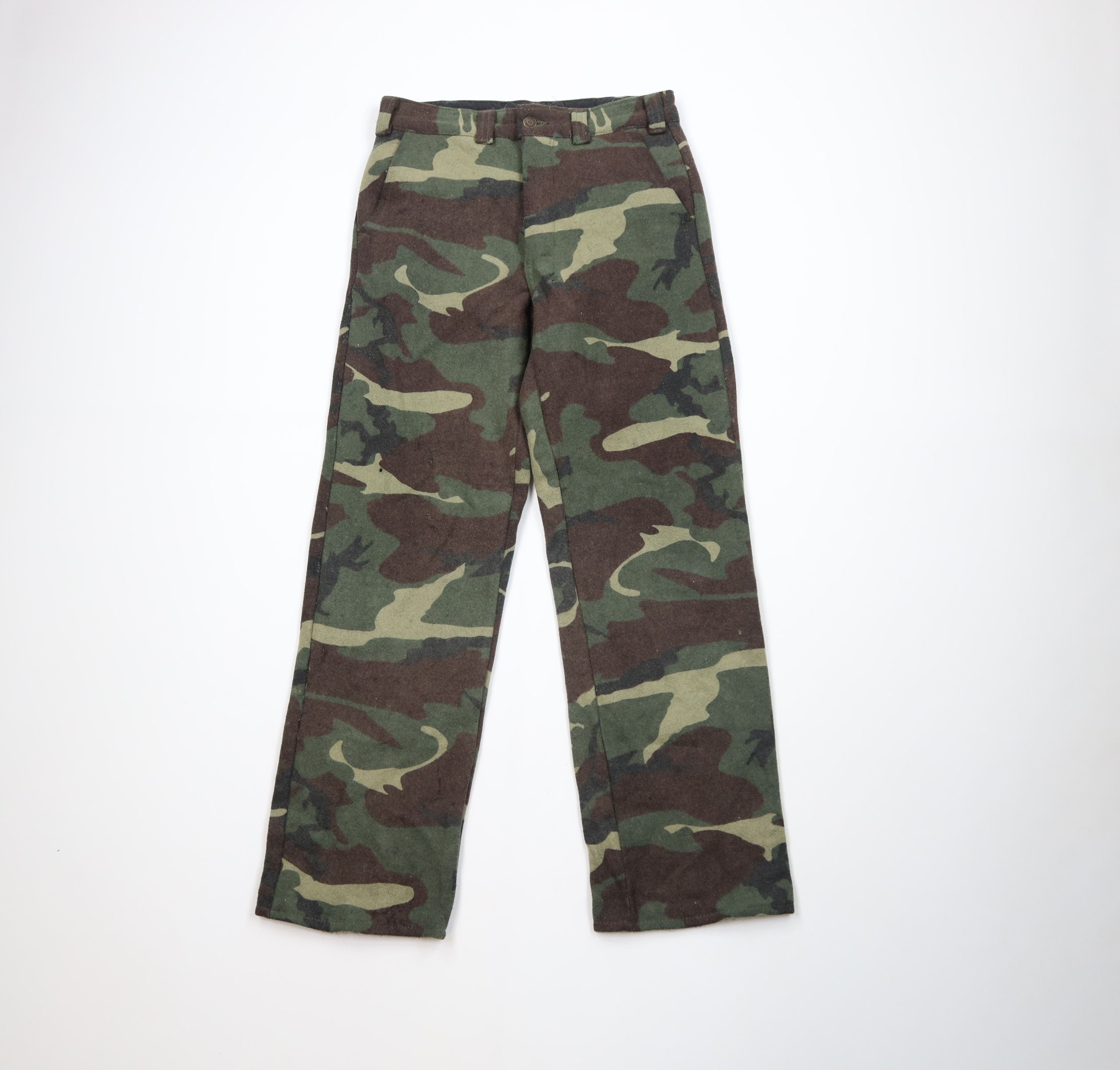 Vintage Vintage 90s Streetwear Heavy Wool Camouflage Wide Leg Pants Size US 30 / EU 46 - 1 Thumbnail