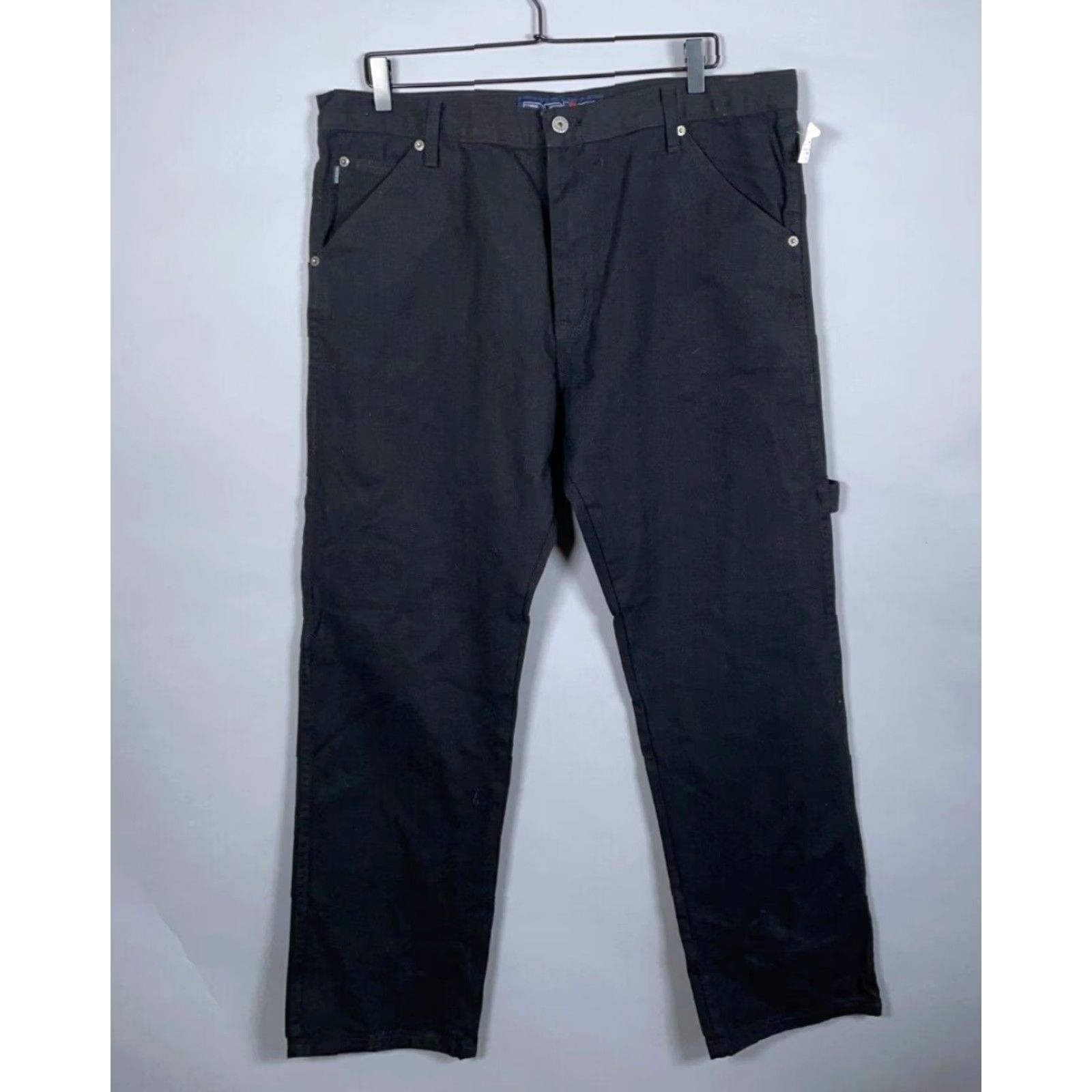 Denime VINTAGE Reliq Men's Jeans Carpenter Pants 36 x 32 Black Denim 90s Grunge Retro Baggy Fit Size US 39 - 2 Thumbnail