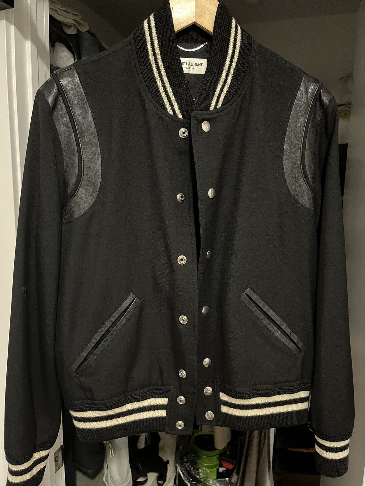 Saint Laurent black gabardine teddy Size 48