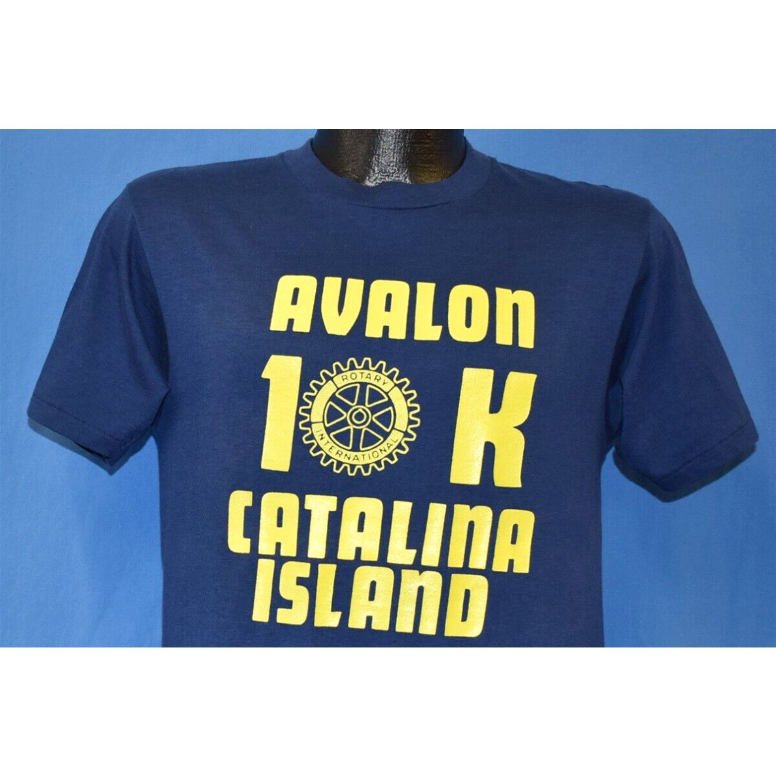 image of Hanes Vintage 80's Nike Avalon 10K Run Race Catalina Island Swoosh Logo T-Shirt Small S in White