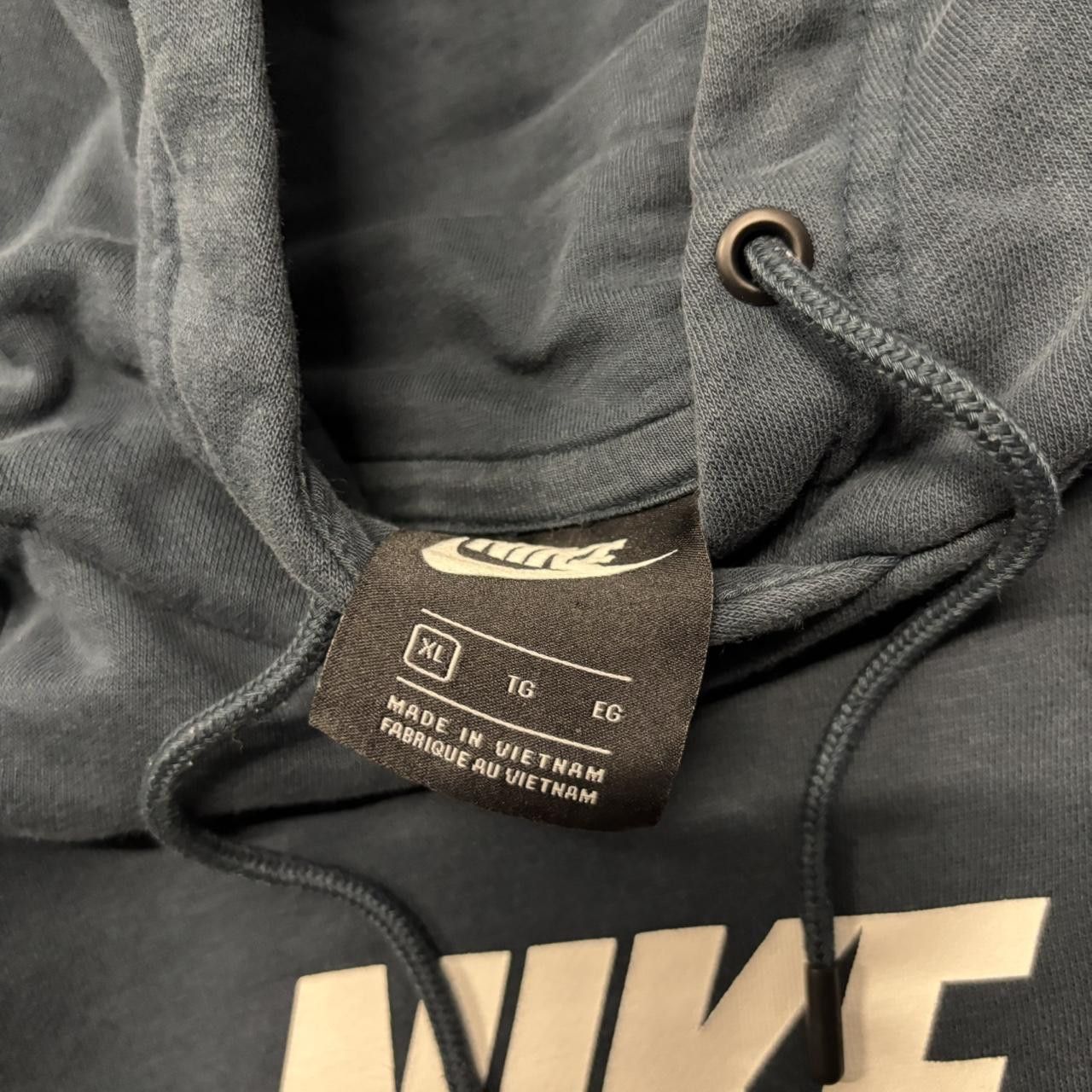 Nike × Vintage Crazy Vintage Y2K/2000s Navy Blue Boxy Nike Essential Streetwear Hoodie! Size US XL / EU 56 / 4 - 8 Thumbnail