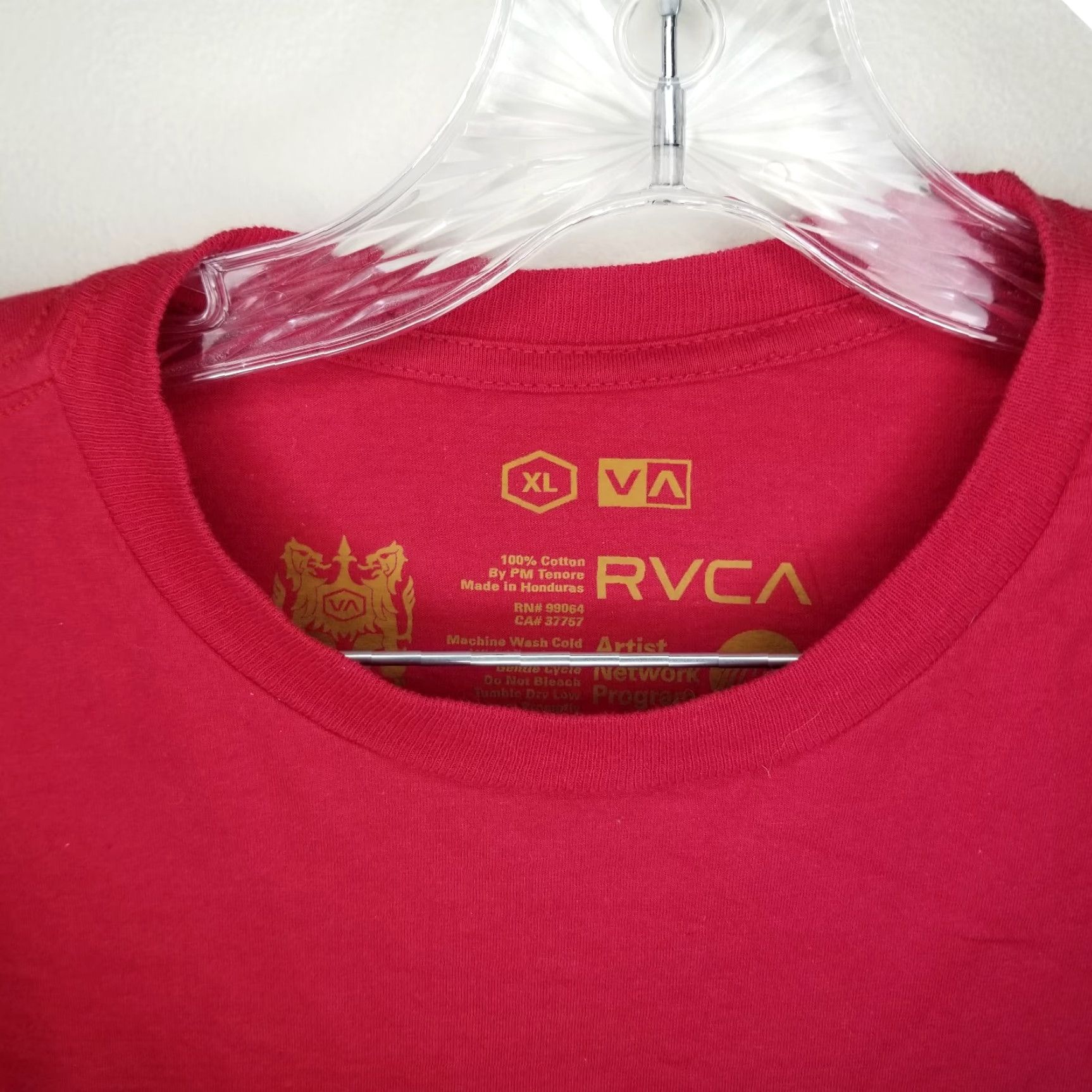 RVCA RVCA T-Shirt Red Short Sleeve Graphic Men XL Size US XL / EU 56 / 4 - 4 Thumbnail