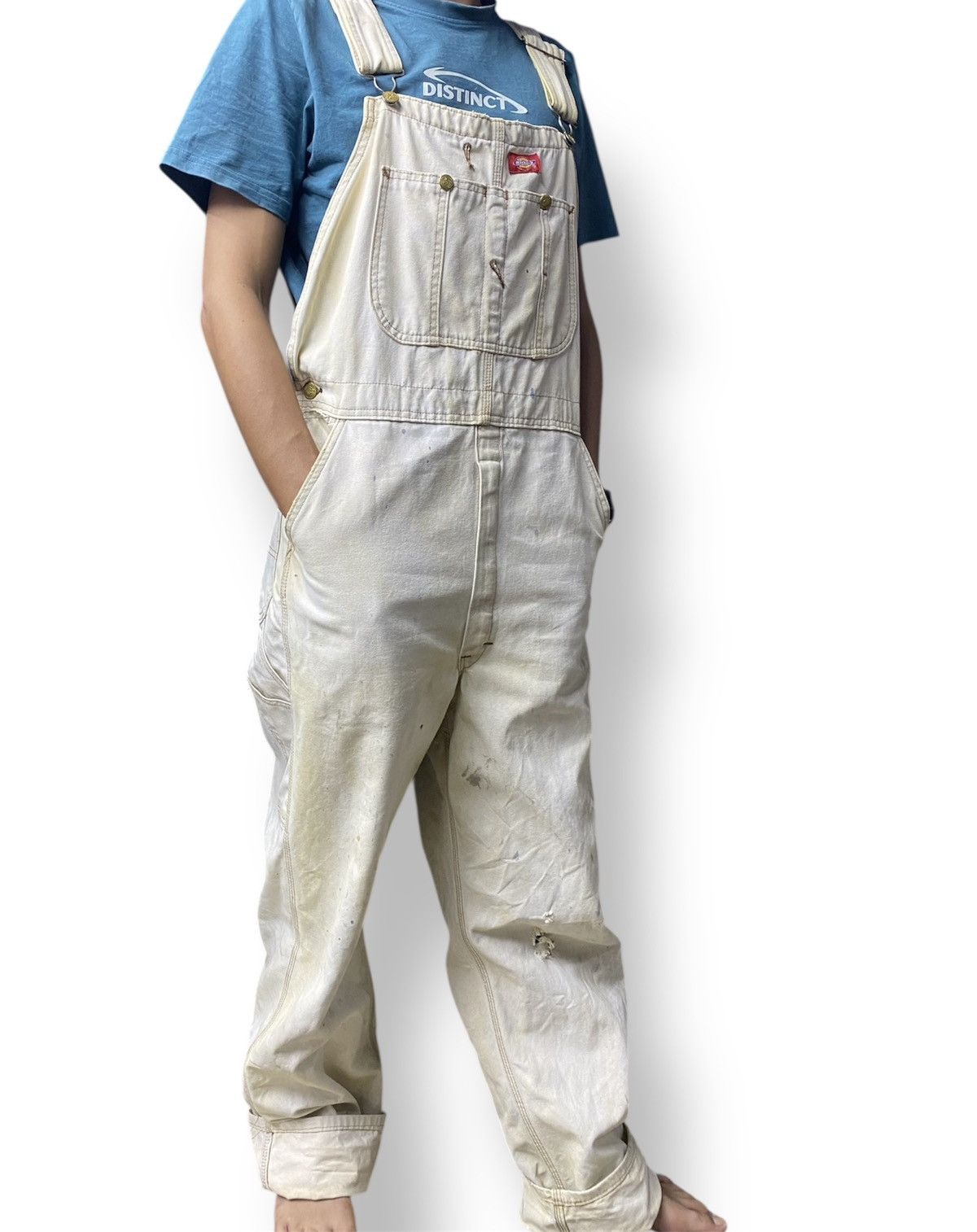 Dickies Vintage Dickies Workwear Overalls - Distressed Cream Size US 32 / EU 48 - 2 Thumbnail