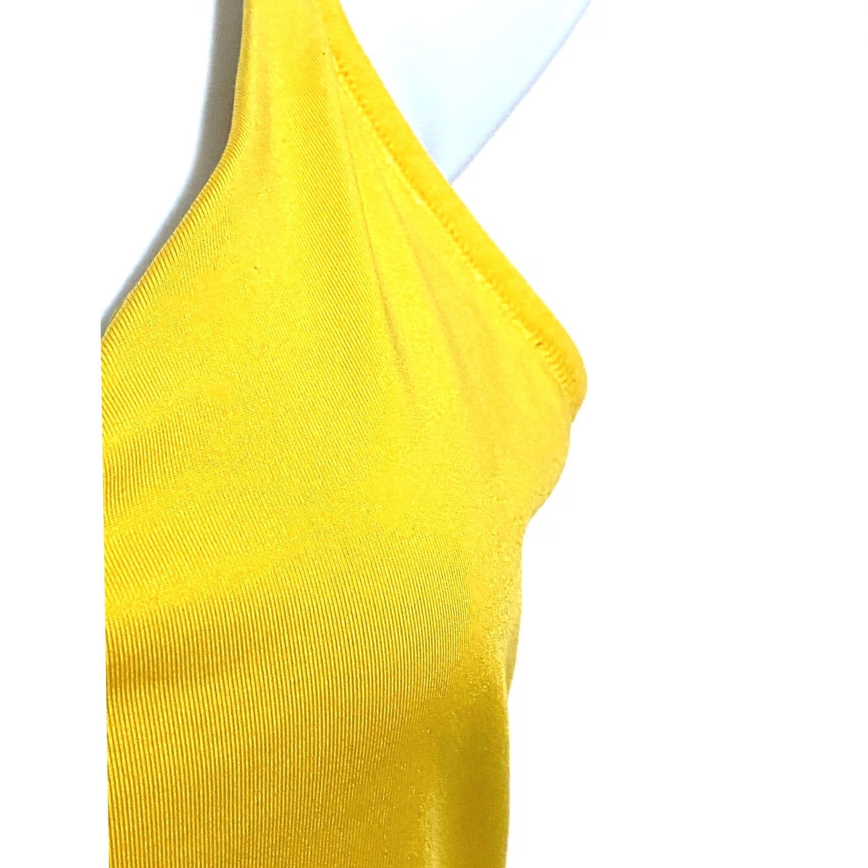 Pinko Victorias Secret Pink Yellow One Piece Swim Suit XL Ribbed Strappy Sides Summer Womens Size XL / US 12-14 / IT 48-50 - 5 Thumbnail