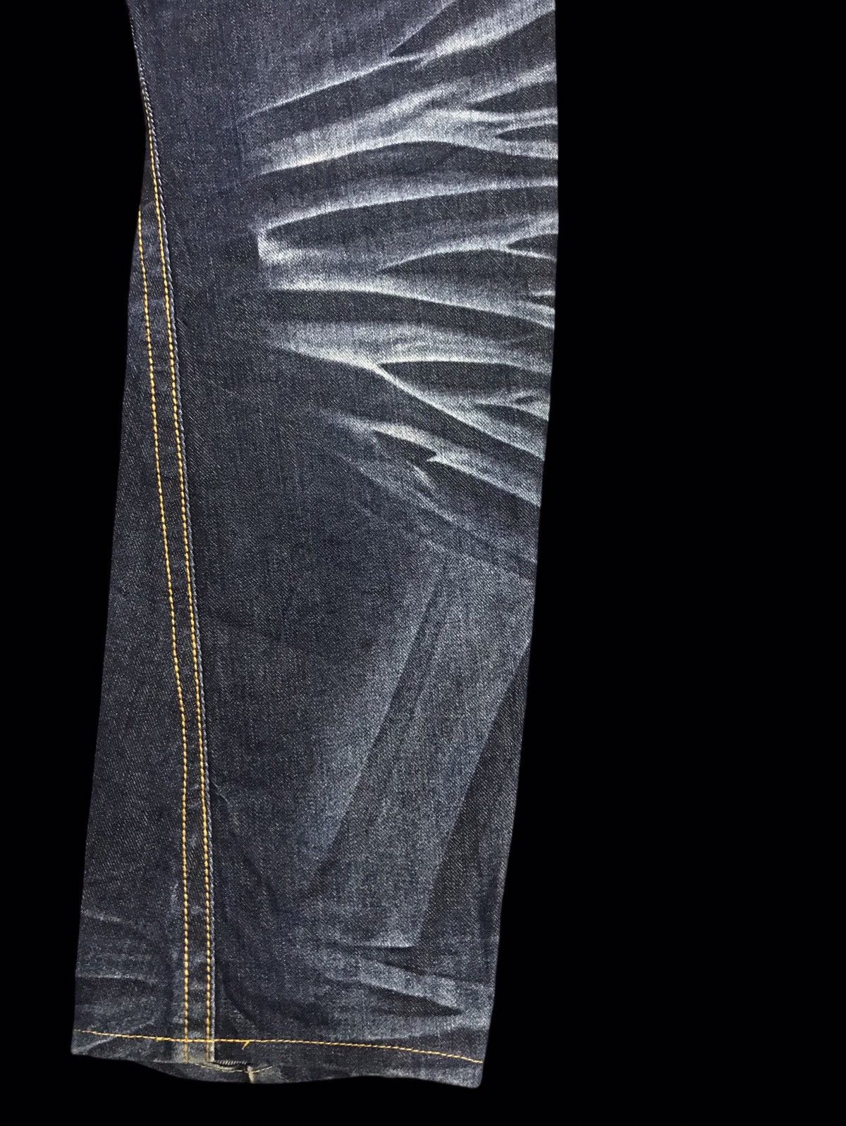 Designer × Japanese Brand × Morgan Homme 💥DENIM ART💥MORGAN HOMME SICK DOPE FADES CURVED DENIM F173 Size US 31 - 14 Thumbnail
