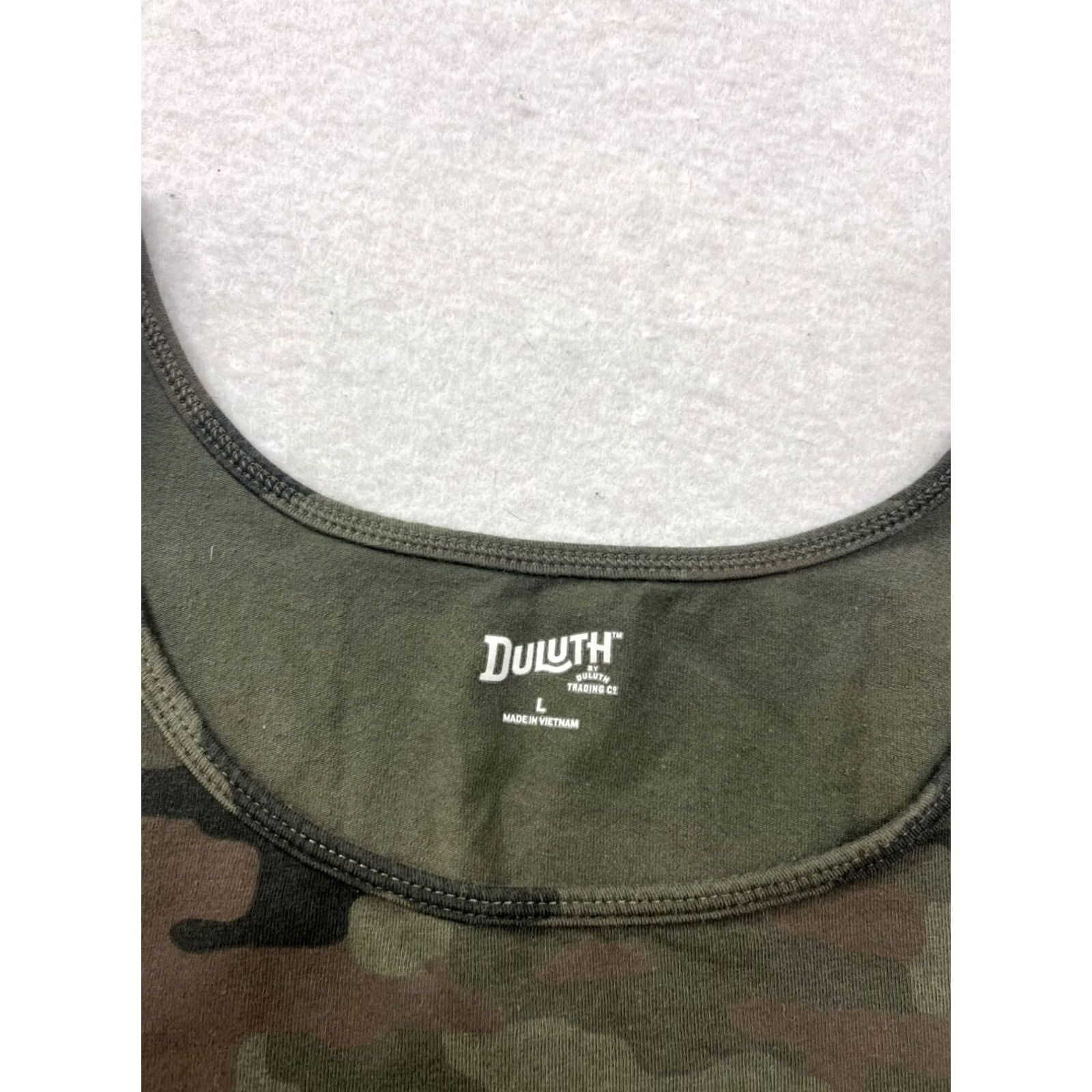 Duluth Trading Company Duluth Trading Co TankTop Womens L Camouflage Cotton Spandex Sleeveless Round Neck Green Size L / US 10 / IT 46 - 3 Thumbnail