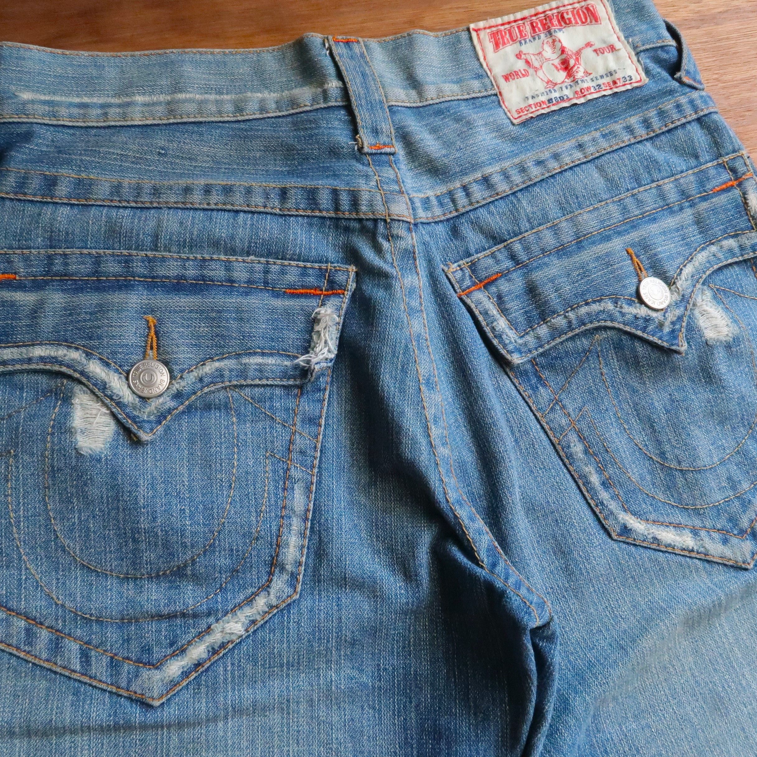 True Religion Vintage True Religion Spiral Cut Ripped Flared Denim Jeans Size US 32 / EU 48 - 15 Thumbnail