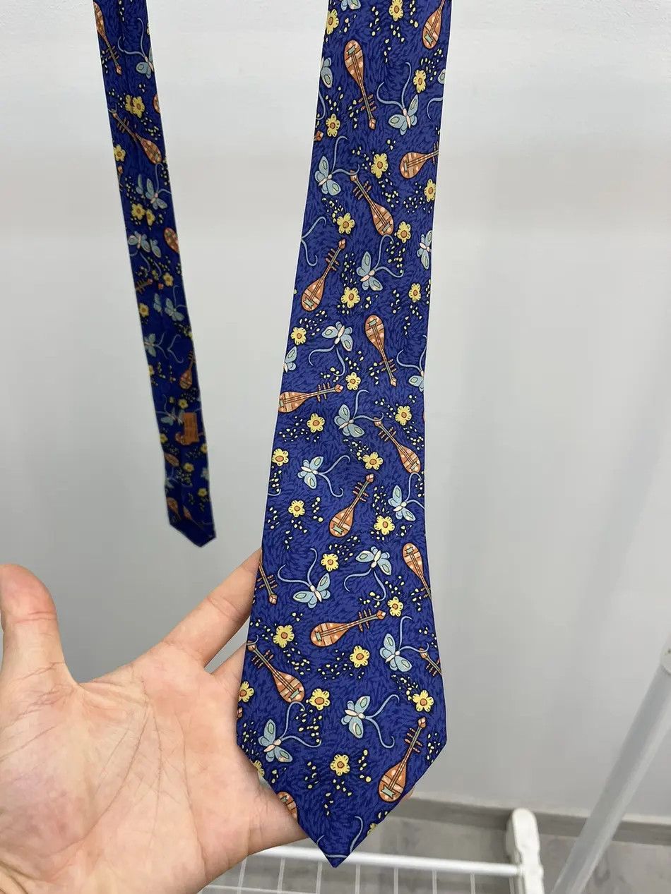 Hermes Hermes Rococo Rebec Butterfly Flower Old Music Silk Tie Size ONE SIZE - 2 Thumbnail