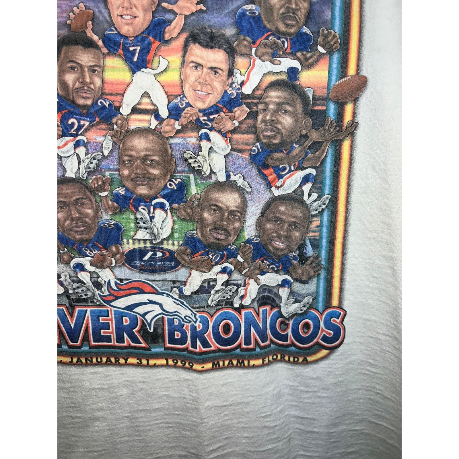 Pro Player Vintage Denver Broncos Caricature Shirt Super Bowl 90s Tee M Size US M / EU 48-50 / 2 - 5 Thumbnail