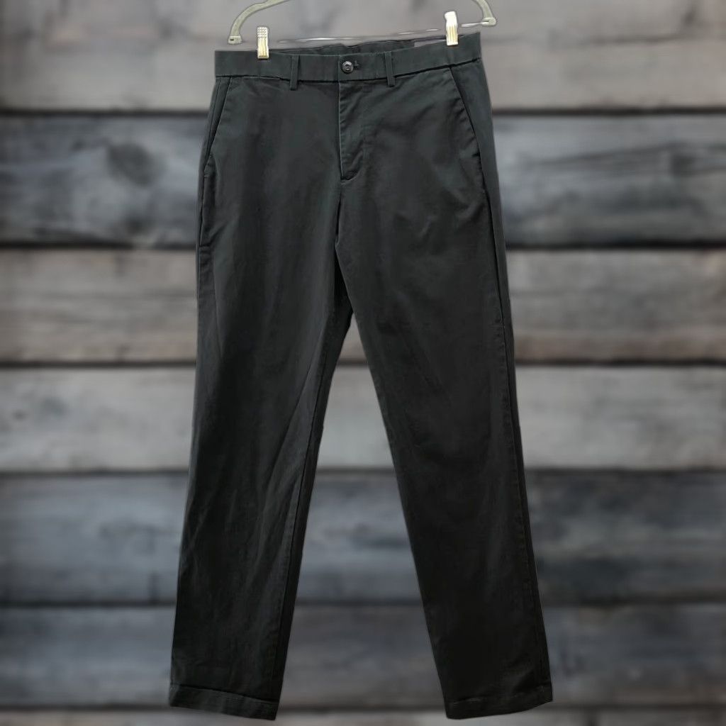 Gap Gap Straight Leg Chino Pants Mens 34x34 Black Stretch Flat Front Size US 34 / EU 50 - 1 Thumbnail
