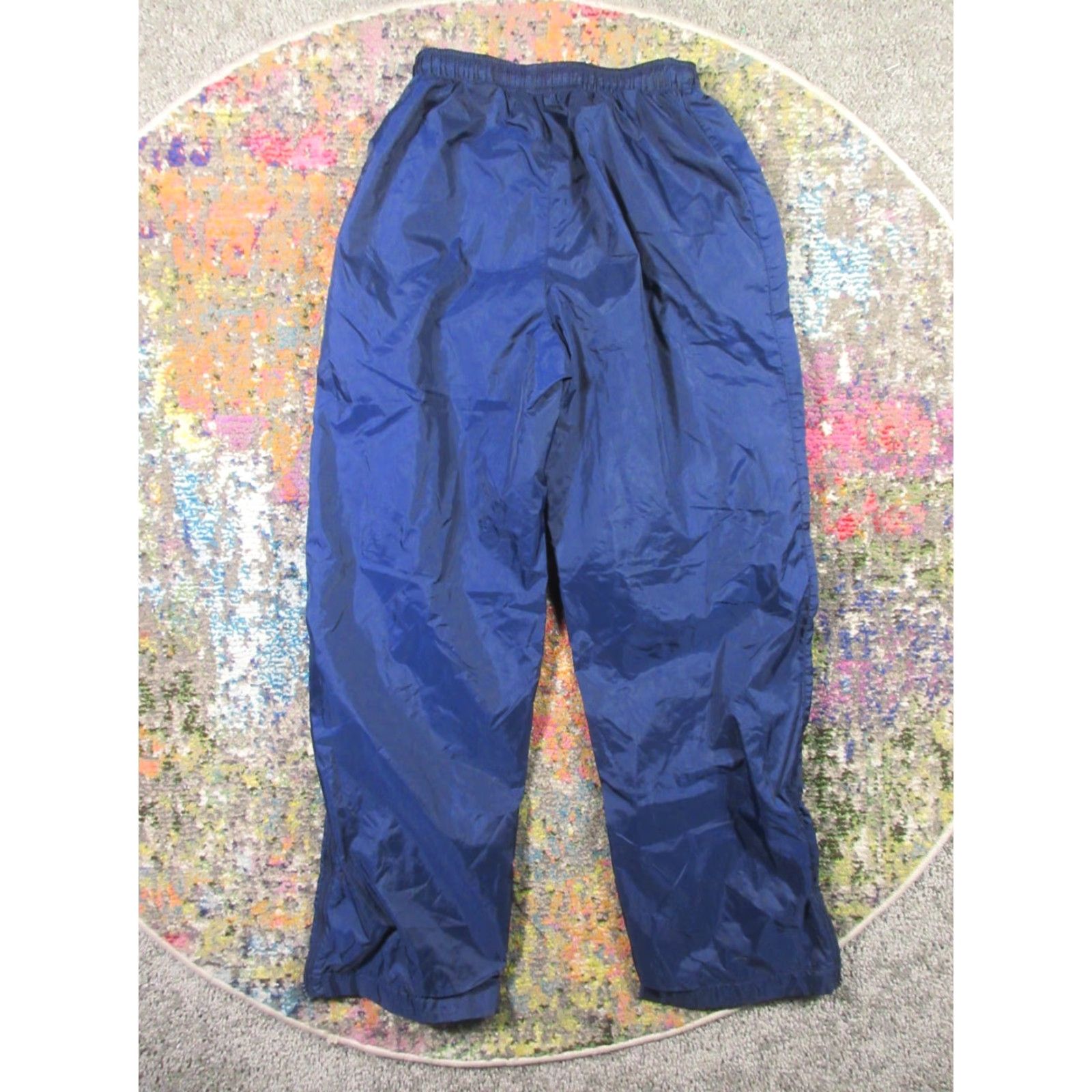 Nike VINTAGE Nike Track Pants Unisex Adults Small Navy Blue Nylon Softshell Lined Pockets Elastic Waist Drawstring Regular Fit Shoes? (No) Size US 29 - 2 Thumbnail