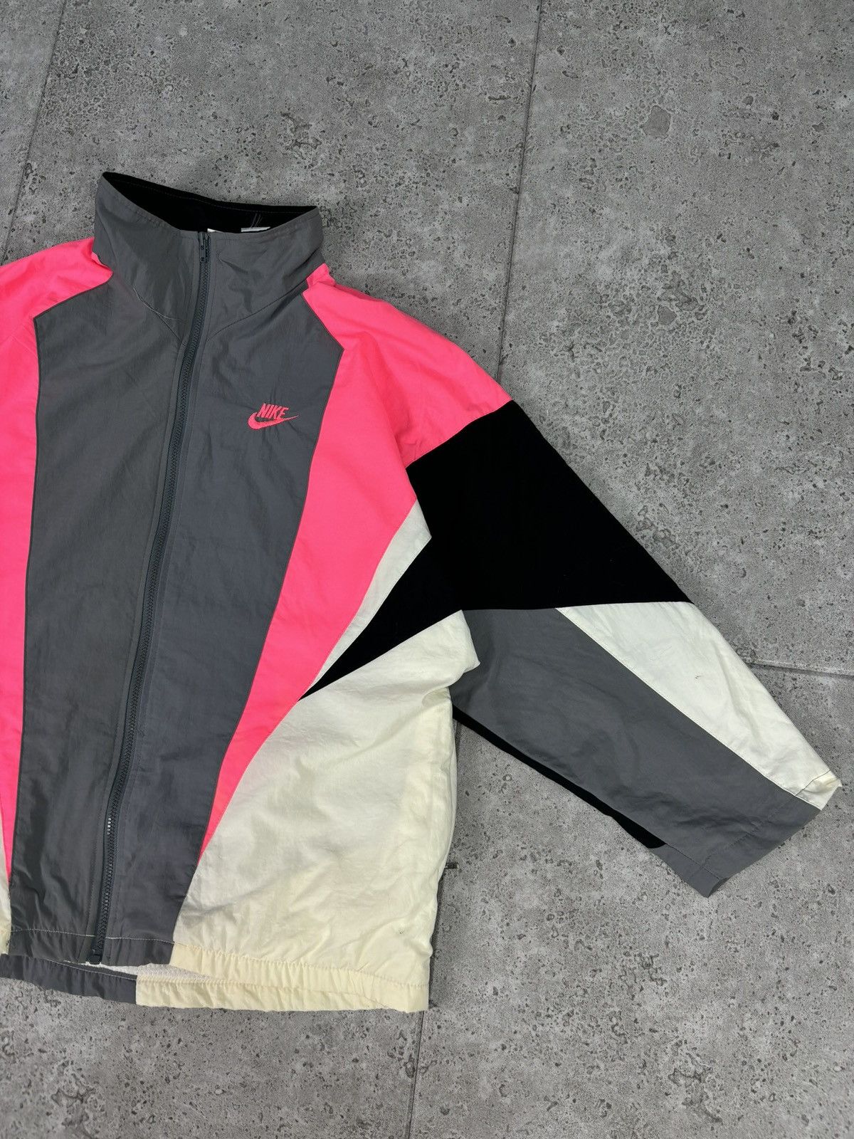 Nike × Vintage Crazy 80s Rare Zip Jacket Hoodie Nike Boxy Y2K Swoosh Size US L / EU 52-54 / 3 - 1 Thumbnail
