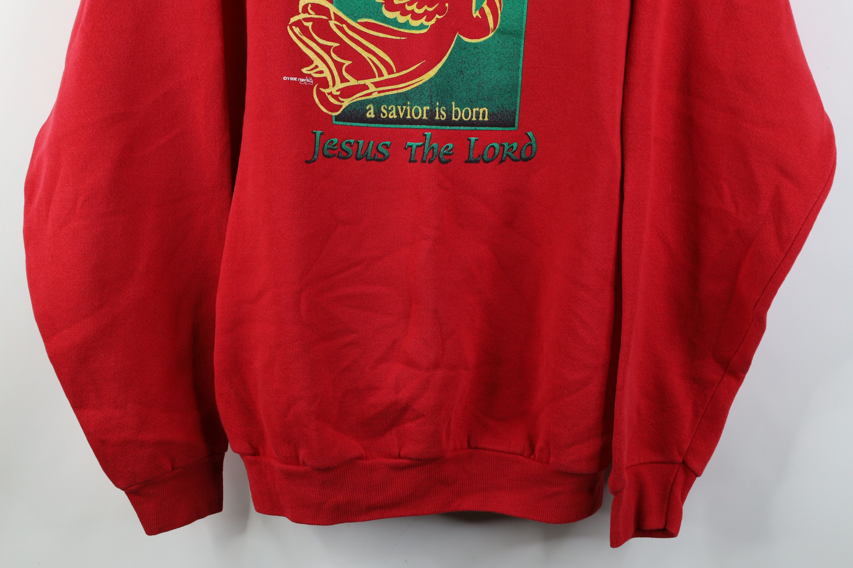 Vintage Vintage 90s Christian Behold A Is Born Jesus Sweatshirt Size XL / US 12-14 / IT 48-50 - 3 Thumbnail
