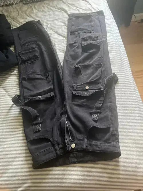 Designer × Japanese Brand × Jean Multi-pocket Retro Wide-leg Jeans Size US 30 / EU 46 - 2 Thumbnail