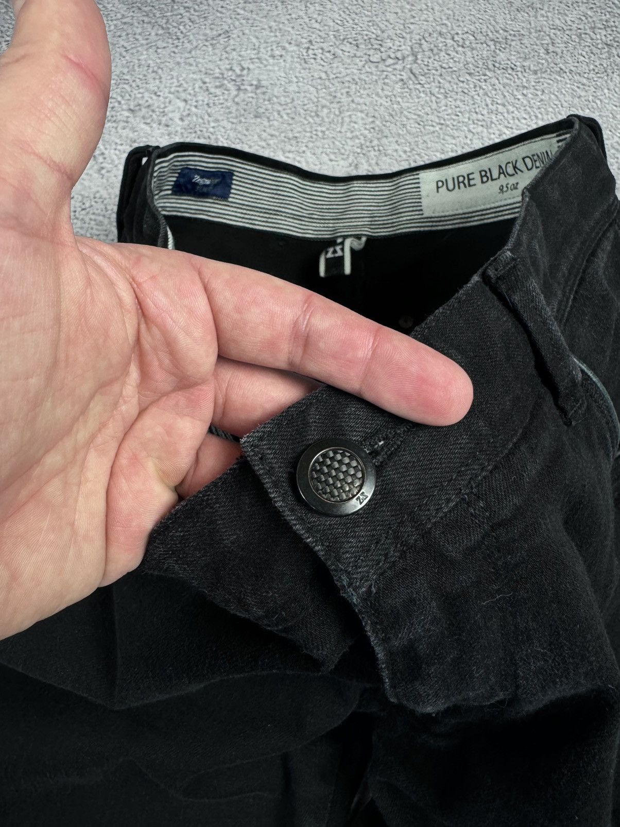 Ermenegildo Zegna × Z Zegna Zegna Sport Pure Black Denim 9,5 OZ Jeans Slim Fit Size US 36 / EU 52 - 17 Thumbnail