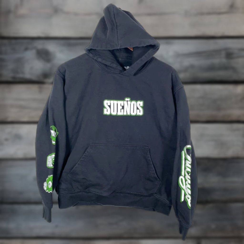 Vintage SUENOS Chicago Hoodie Adult Medium Black Graphic Sweatshirt Music Festival Mens Size US M / EU 48-50 / 2 - 1 Thumbnail