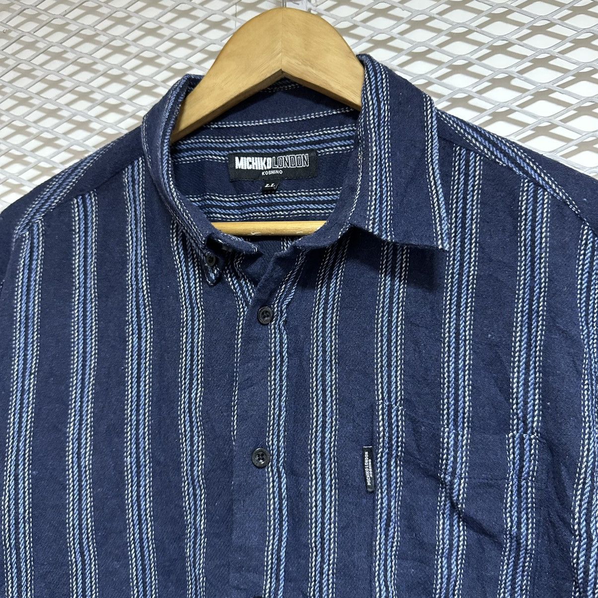 Michiko Koshino London Vintage Striped Flannel Michiko Koshino London Size US L / EU 52-54 / 3 - 2 Thumbnail