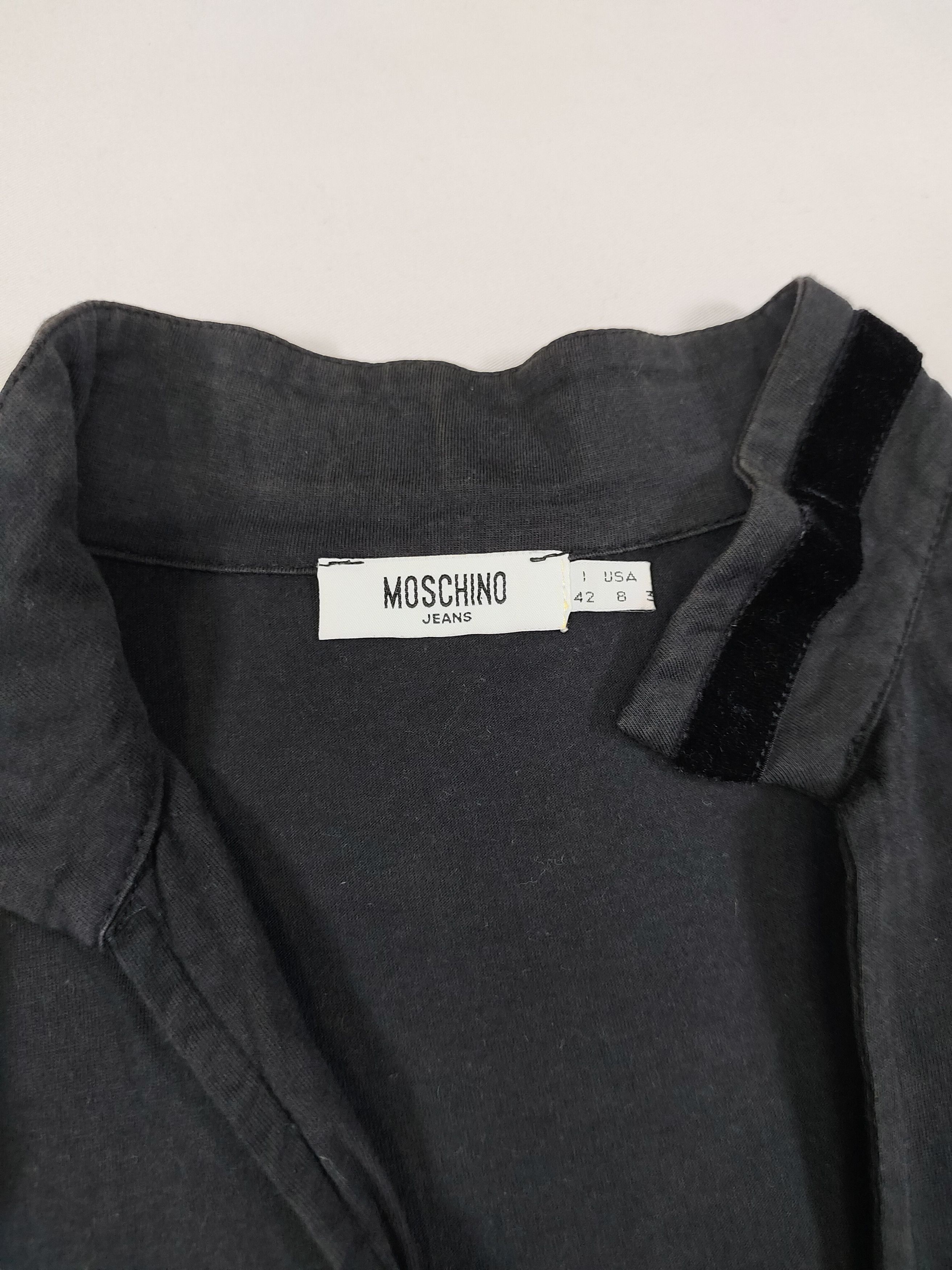 Moschino 00s Moschino- Embroidered Heart Mandarin Collar Bell Sleeve Size M / US 6-8 / IT 42-44 - 9 Thumbnail