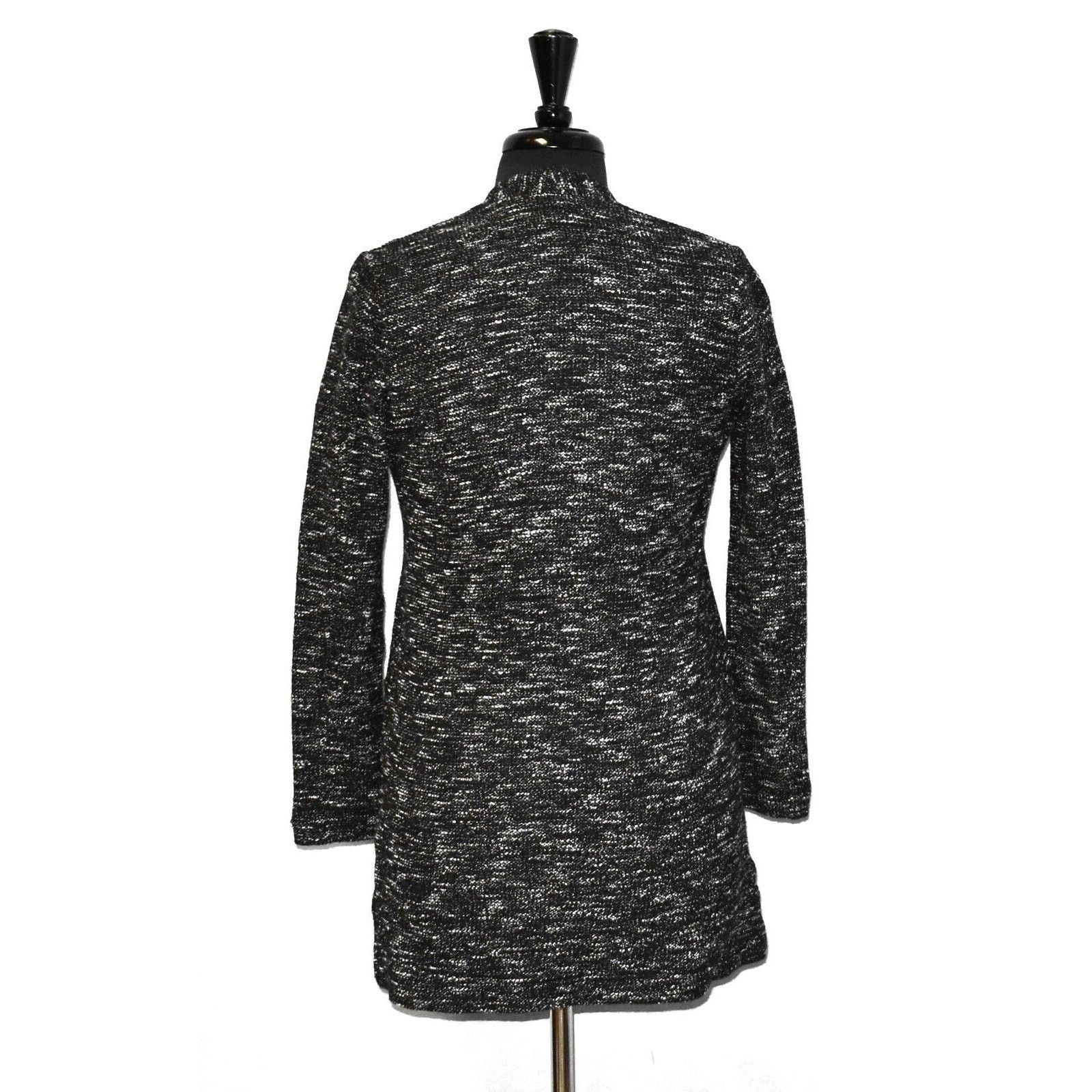 Eileen Fisher EILEEN FISHER Blk/Wht Cotton Blend Cardigan Sweater Sz PP Size S / US 4 / IT 40 - 3 Thumbnail