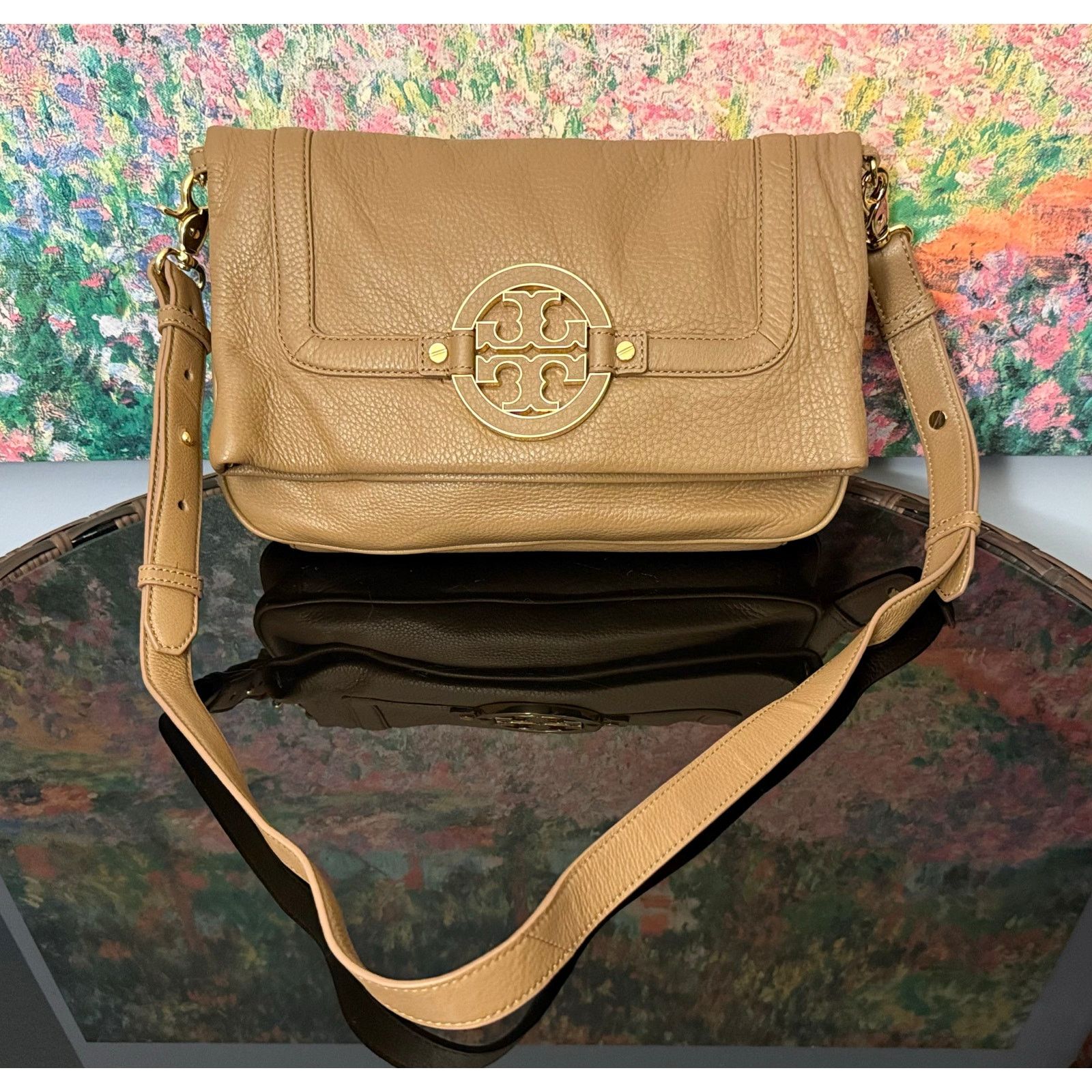 EUC Tory Burch Amanda Foldover Crossbody Shoulder Bag Clutch