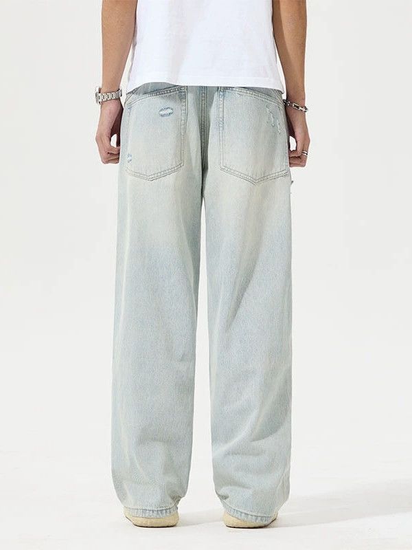 Japanese Brand × Jean Washed loose distressed all-match ripped jeans Size US 32 / EU 48 - 4 Thumbnail