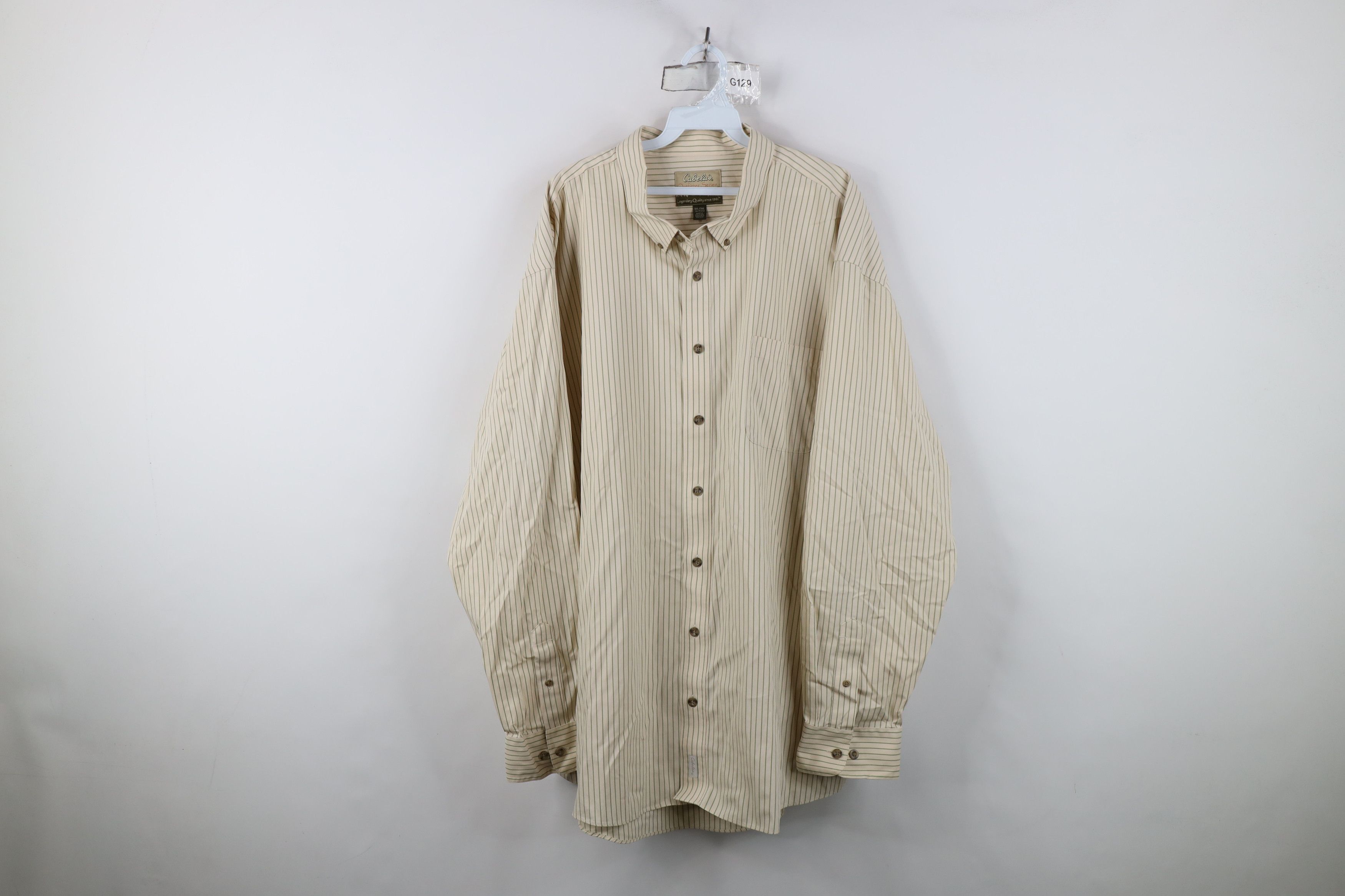 Cabelas Vintage Cabelas Pinstriped Collared Oxford Button Down Shirt Size US XXL / EU 58 / 5 - 1 Thumbnail