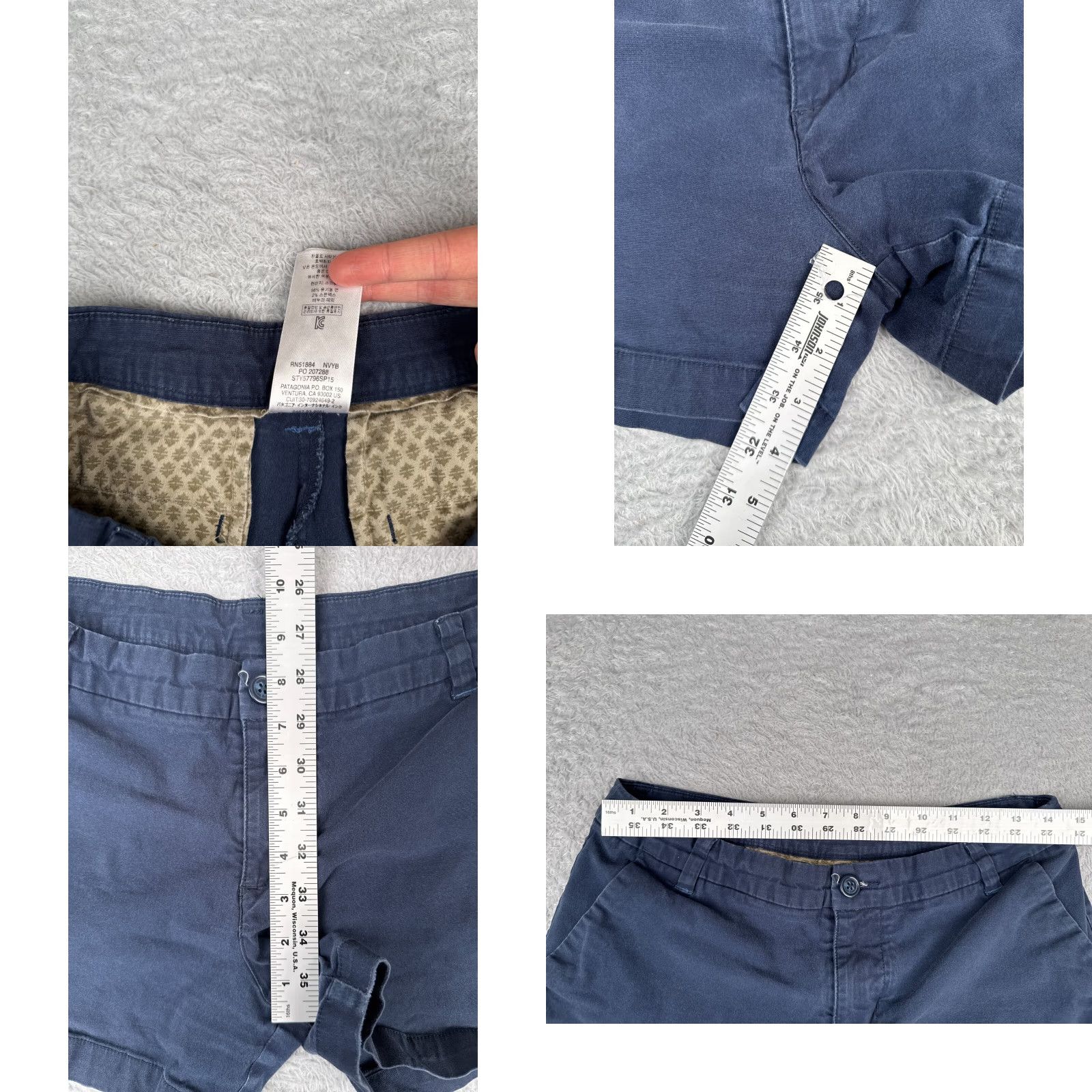 Patagonia Patagonia Shorts Women 6 Blue Solid Stretch All-Wear Shorts 4" Cotton Hike 29x4 Size 28" / US 6 / IT 42 - 8 Thumbnail