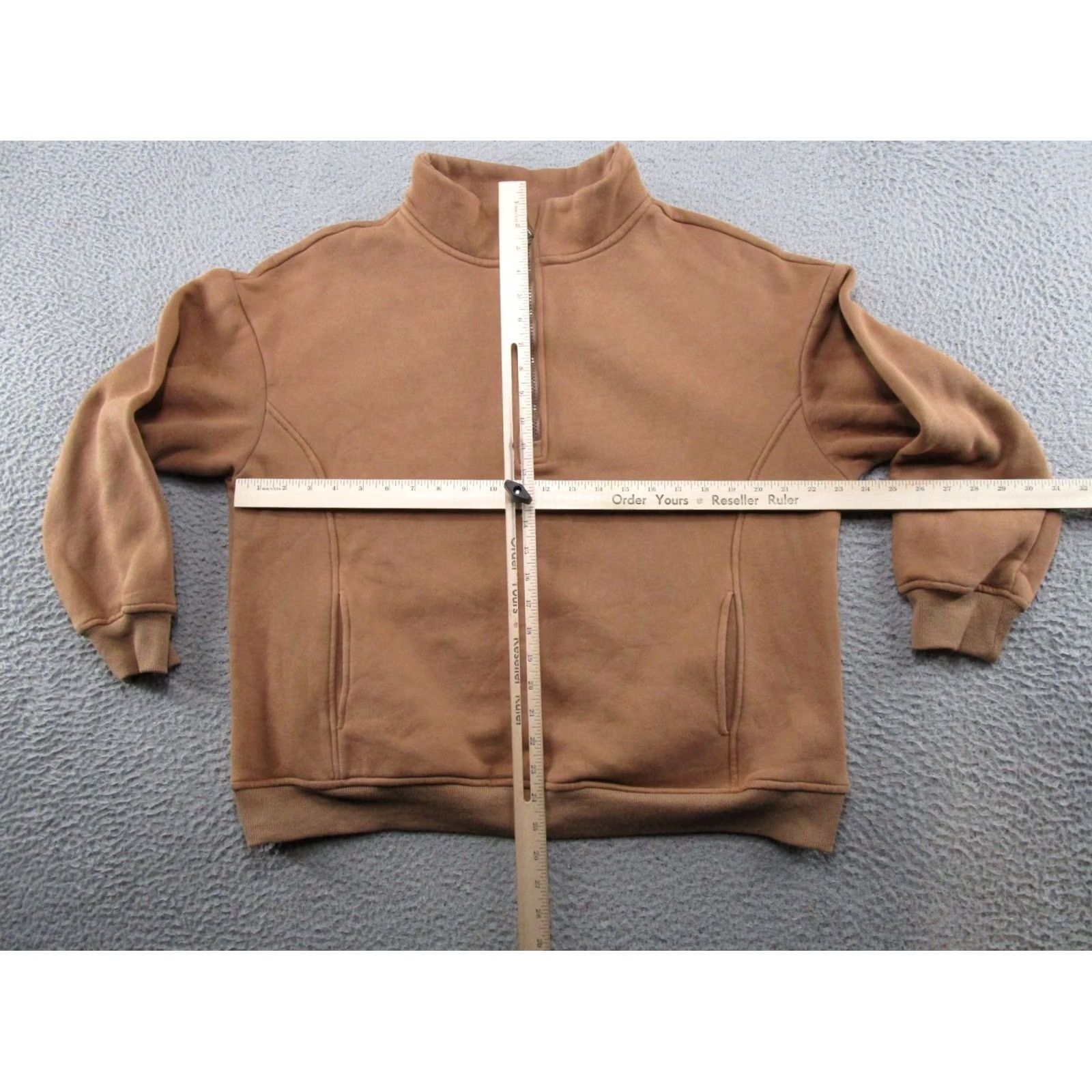 Vintage Anrabess Women's Sweatshirt Pullover 1/4 Zip Brown Pocket Zip Closure Size M Bar Ladies Autumn Winter Spring Activewear Mens Women Girls Boys Size M / US 6-8 / IT 42-44 - 5 Thumbnail