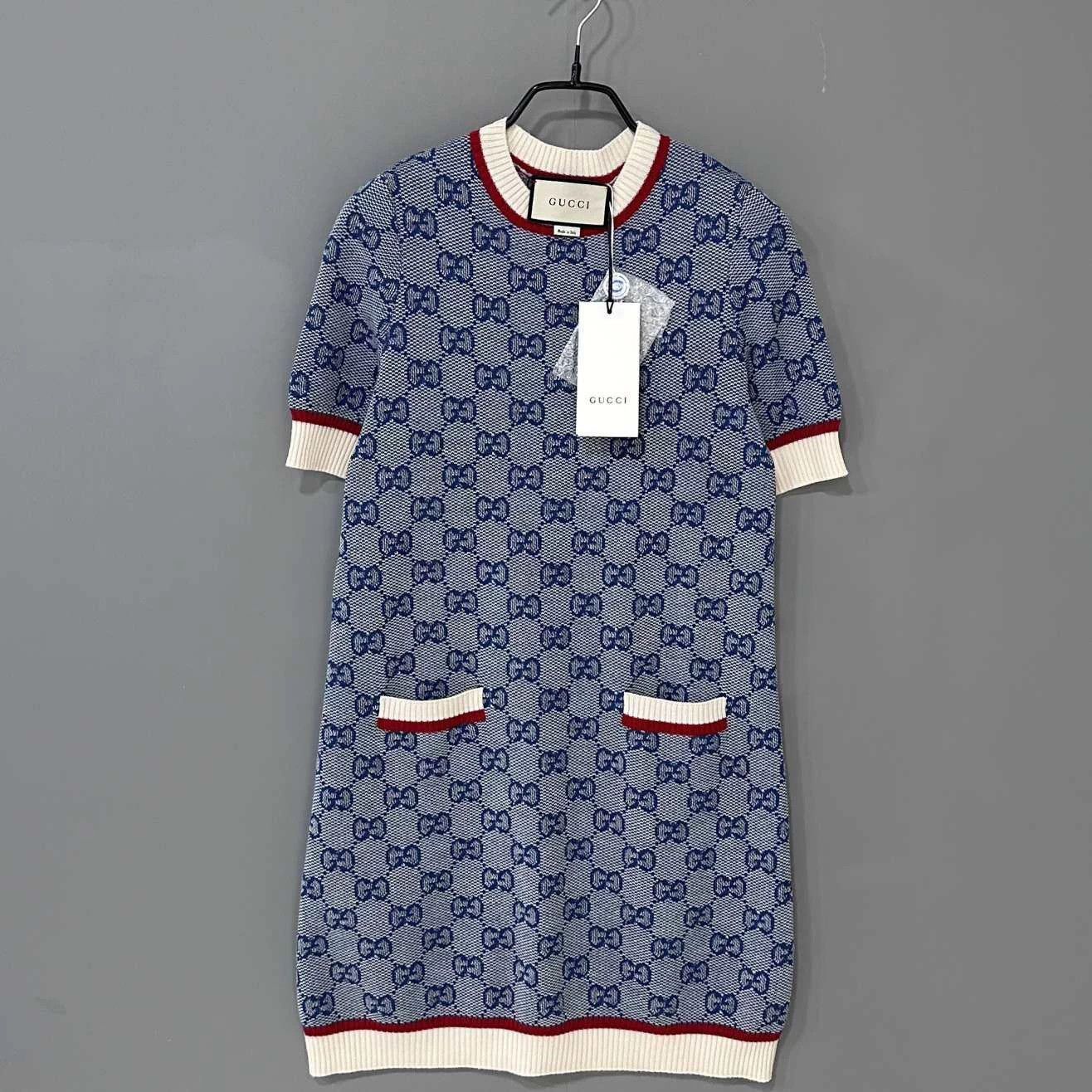 Gucci Gucci blue all-over jacquard knit XXS new dress Size XXS / US 00 / IT 34 - 1 Thumbnail