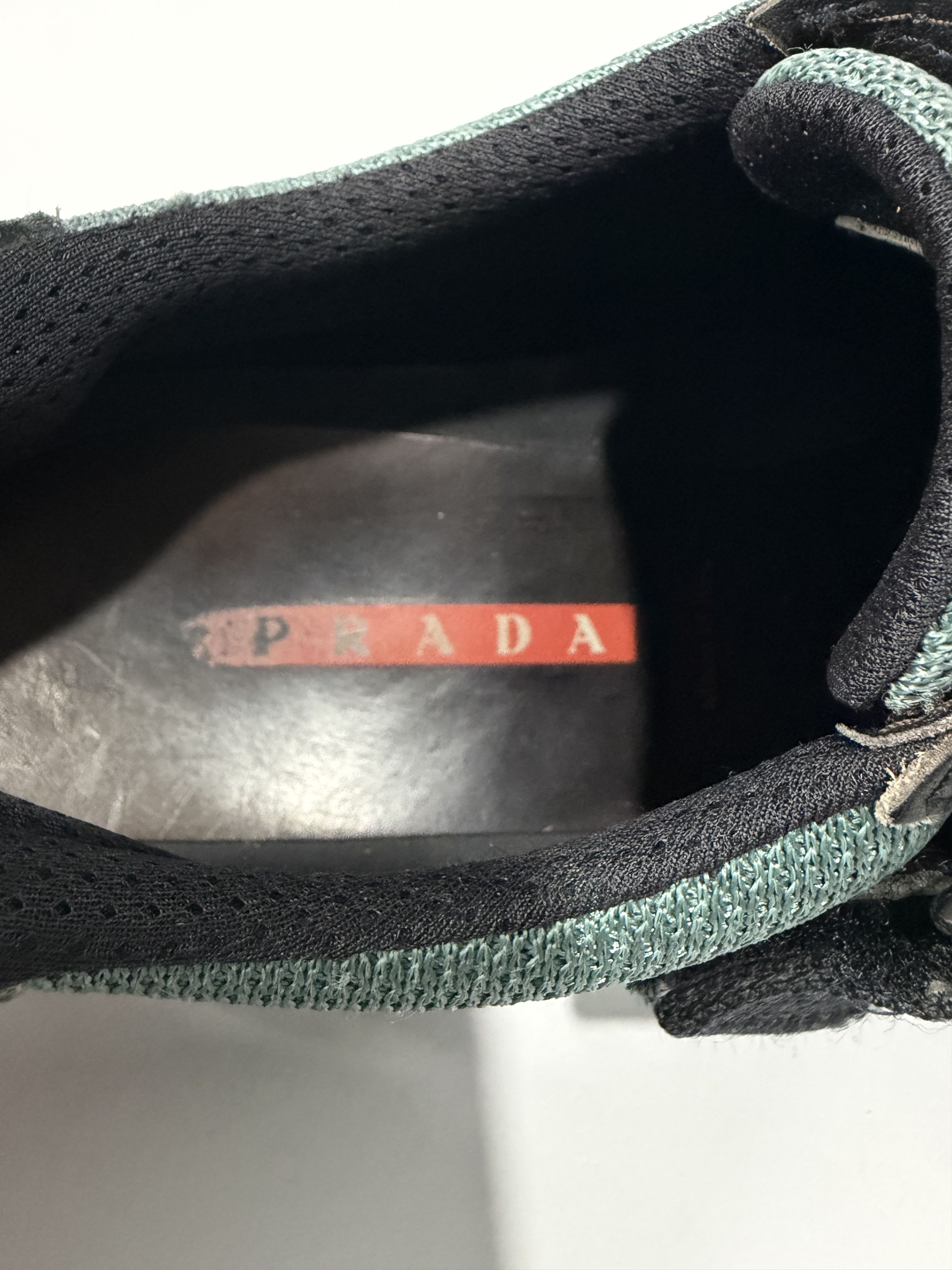 Prada Vintage Prada Sport Black & Green Leather Mesh Sneakers Size US 9 / EU 42 - 8 Thumbnail