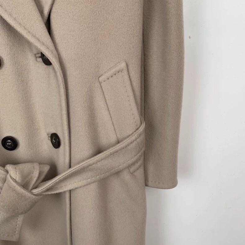 Max Mara Max Mara 101801 Series Khaki Lapel Double Breasted Belted Size XXS / US 00 / IT 34 - 4 Thumbnail