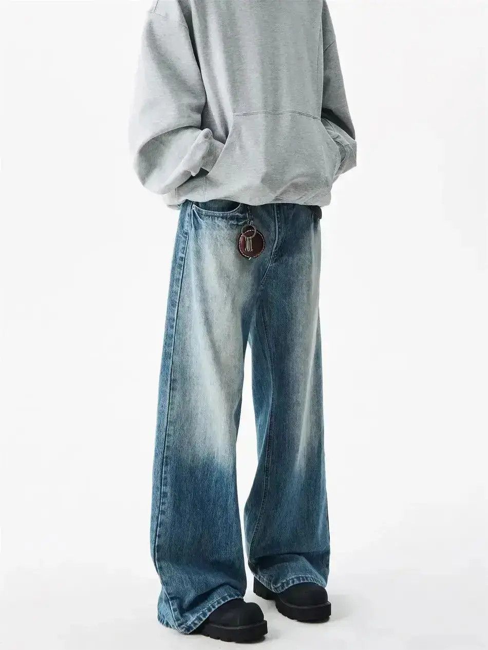 Japanese Brand Retro distressed wide leg jeans Size US 32 / EU 48 - 2 Thumbnail