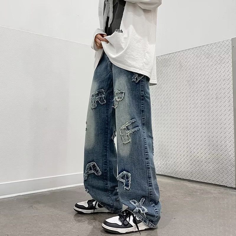 Japanese Brand American street loose washed hip-hop jeans for men Size US 32 / EU 48 - 3 Thumbnail