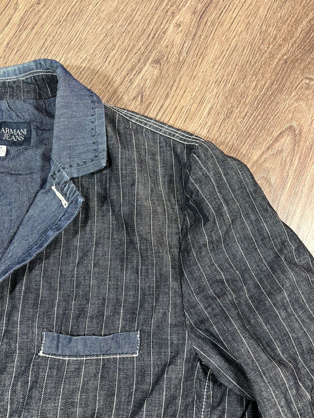 Armani Vintage Armani Jeans Indigo Jacket 90s Size US XXL / EU 58 / 5 - 5 Thumbnail