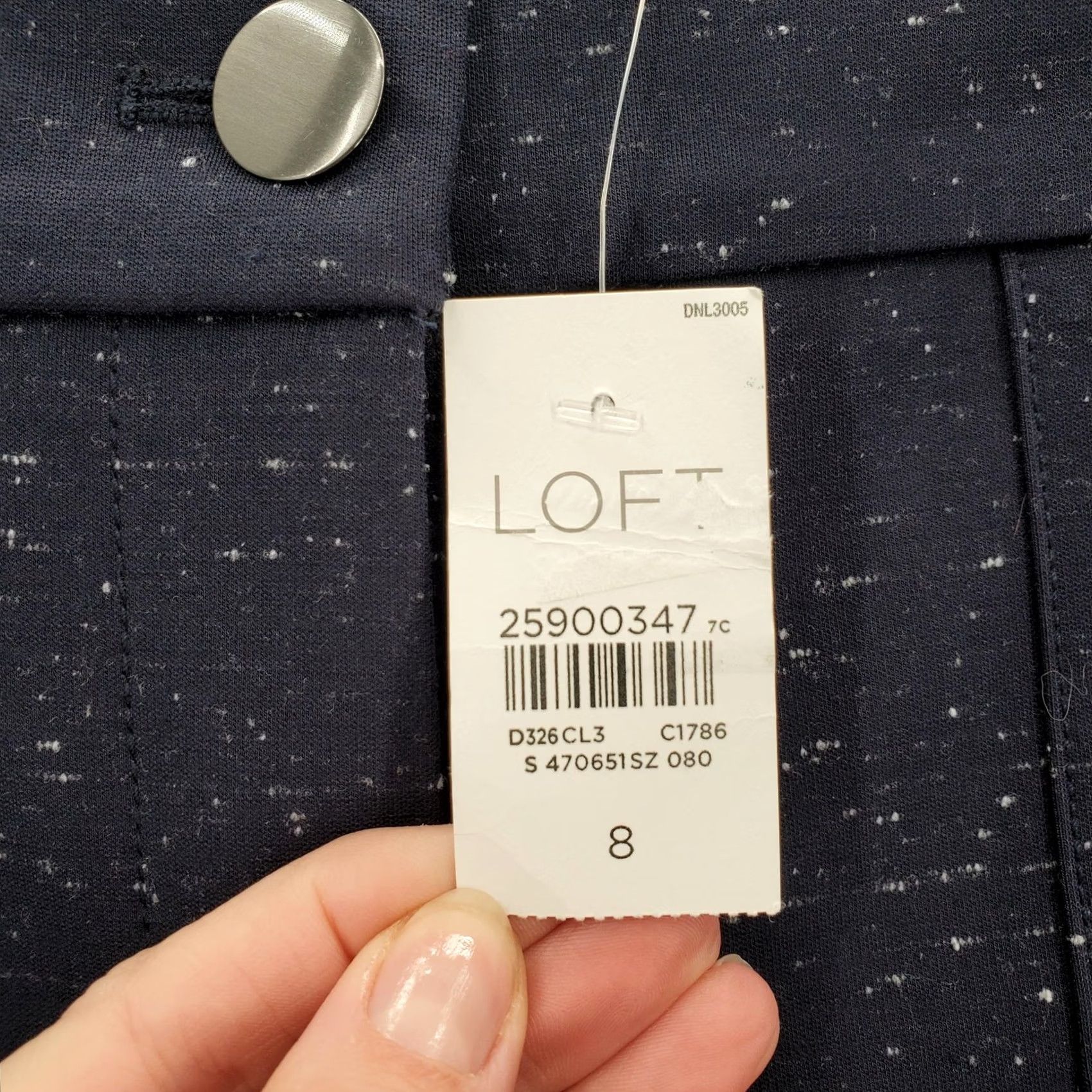 Loft LOFT Pants Womens 8 Navy Speckled Slim Ankle Stretch Front Pocket Work Career Pants Size 30" / US 8 / IT 44 - 4 Thumbnail