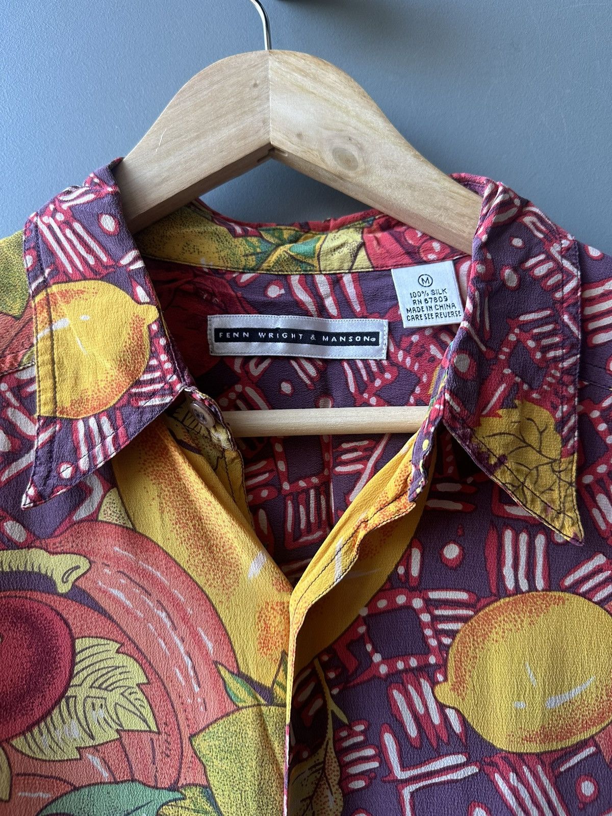 Other FENN WRIGHT & MANSON Fruits Pattern Silk Shirt Size M Size US M / EU 48-50 / 2 - 3 Thumbnail