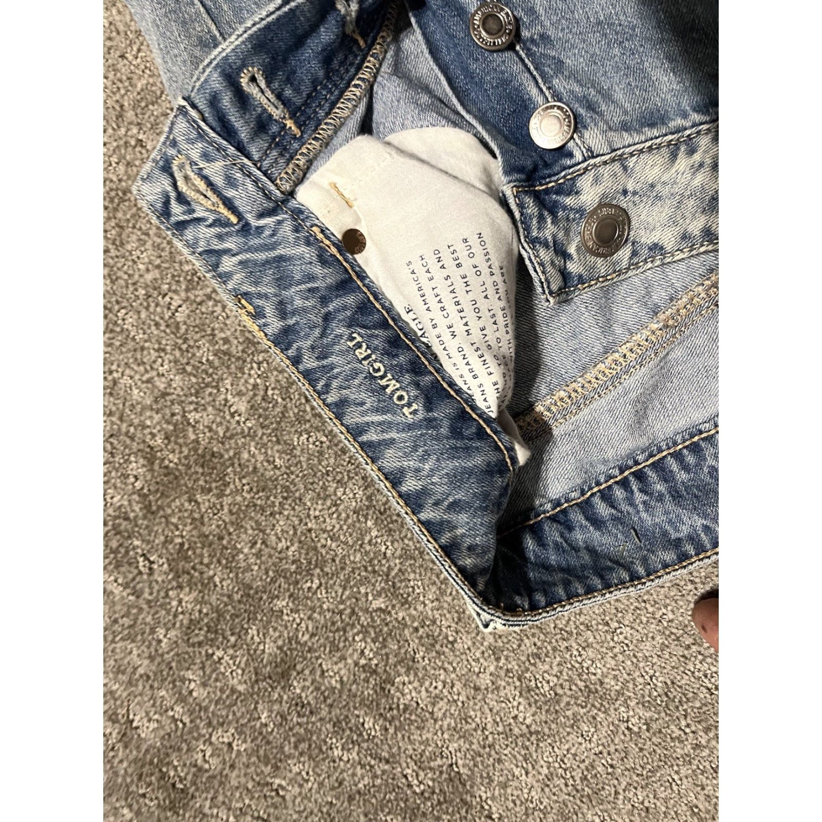 American Eagle Outfitters American Eagle Jeans Womens 10 Blue Tomgirl High Rise Button Fly Ripped Destroye Size 32" / US 10 / IT 46 - 5 Thumbnail