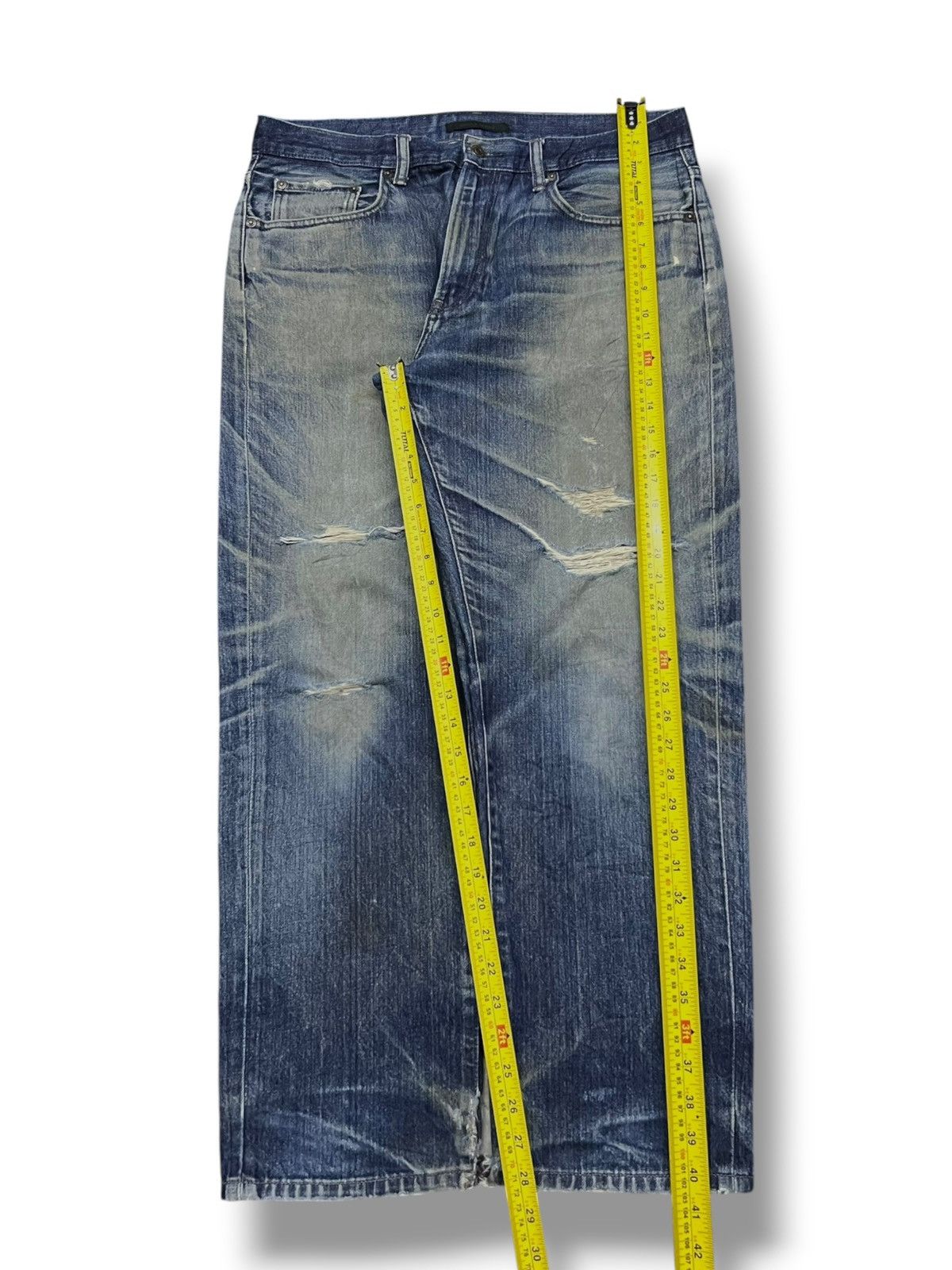 Uniqlo Vintage Uniqlo Japan - Faded Wash, Distressed Denim Size US 35 - 13 Thumbnail