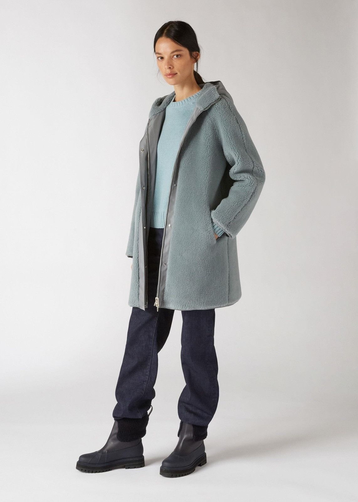 Loro Piana o1srvl11e0824 Reversible Conway Parka Jacket in Grey/Mint Size M / US 6-8 / IT 42-44 - 5 Thumbnail