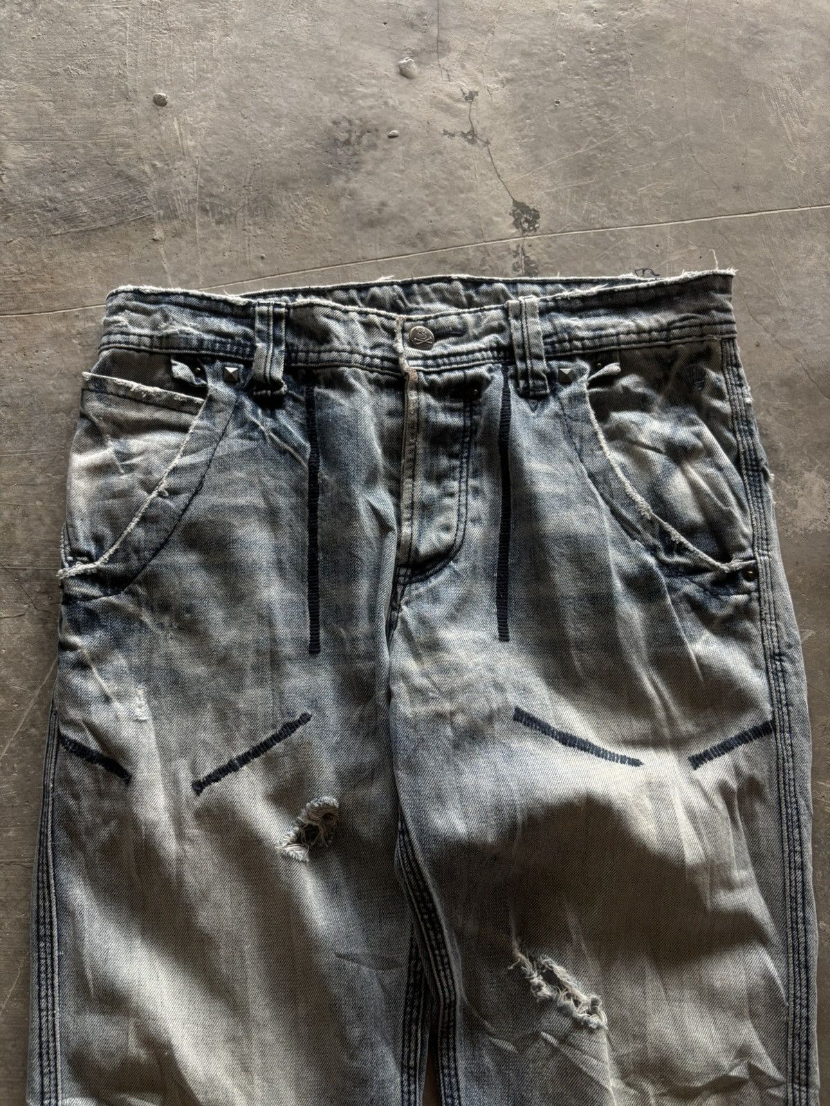 If Six Was Nine ARMY OF NO distressed japanese denim grunge punk stone wash Size US 32 / EU 48 - 2 Thumbnail