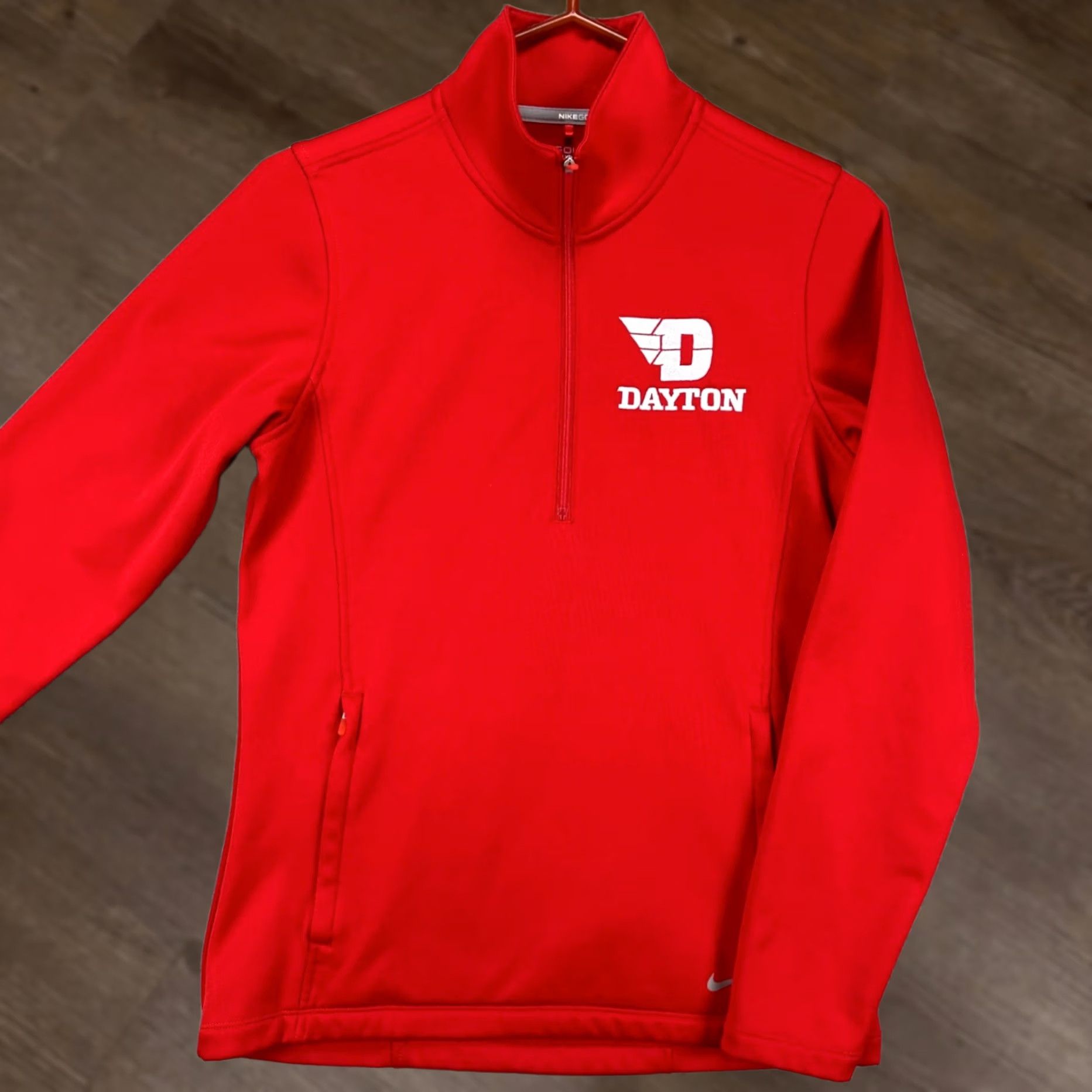 Nike Nike Golf Sweatshirt Shirt Womens Medium Red Logo Quarter Zip Pullover Mock Neck Long Sleeve 100% Polyester Size M / US 6-8 / IT 42-44 - 1 Thumbnail